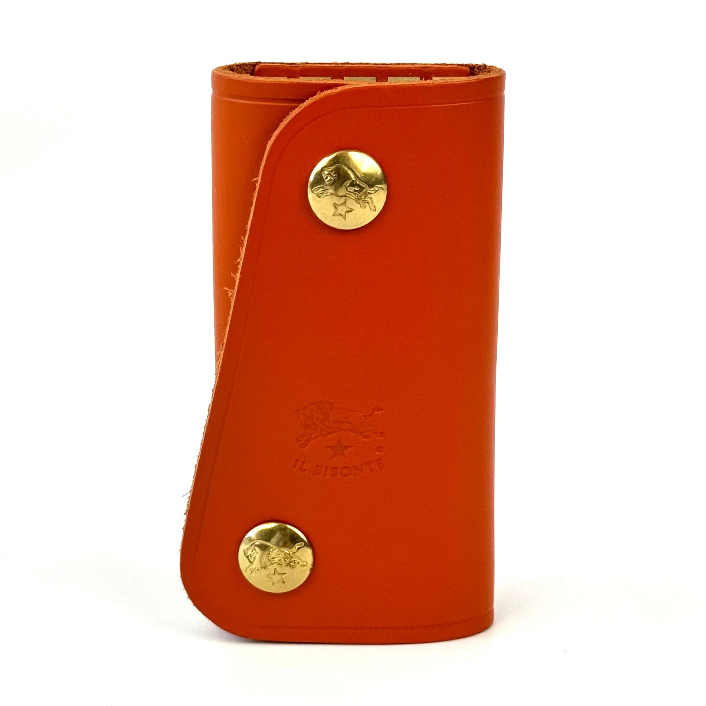 【美品】イルビゾンテ　キーケース　水牛ロゴ　4連　レザー　ブラウン