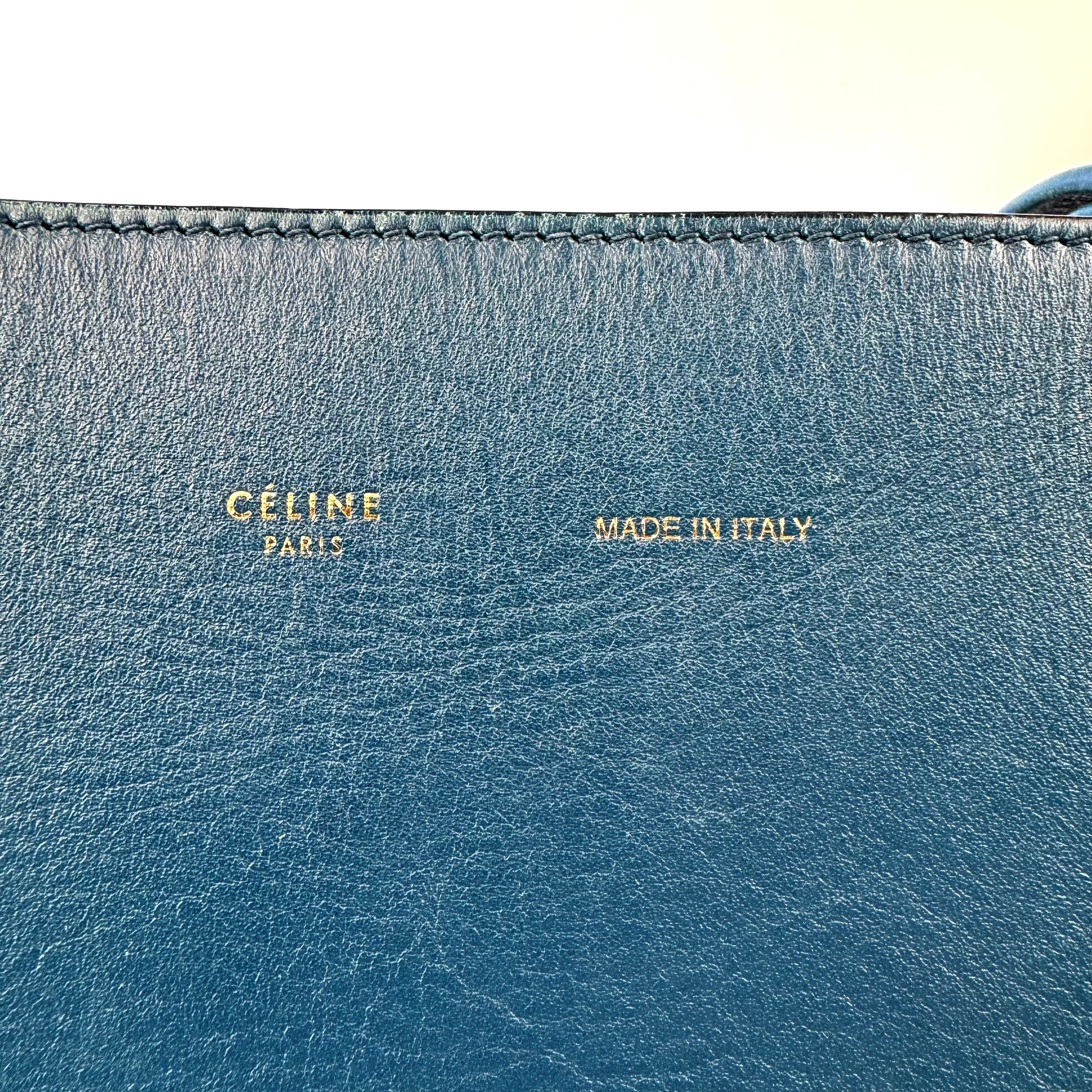 セリーヌ　カバファントム　トートバッグ　スモール　タッセル　カーフ　青　黄色