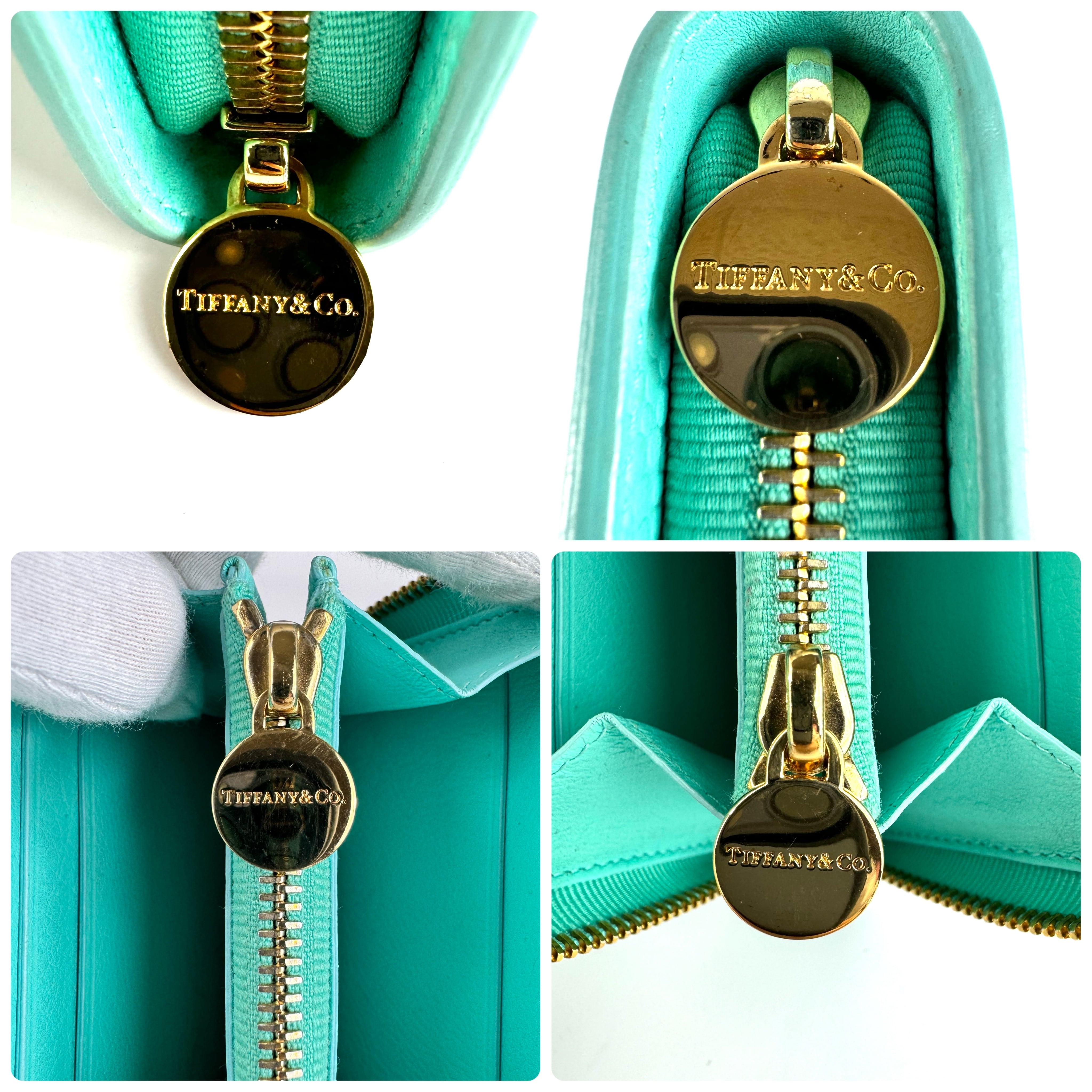 ティファニー　財布　レクタンギュラー　ミニウォレット　コインケース　ティファニーブルー　レザー