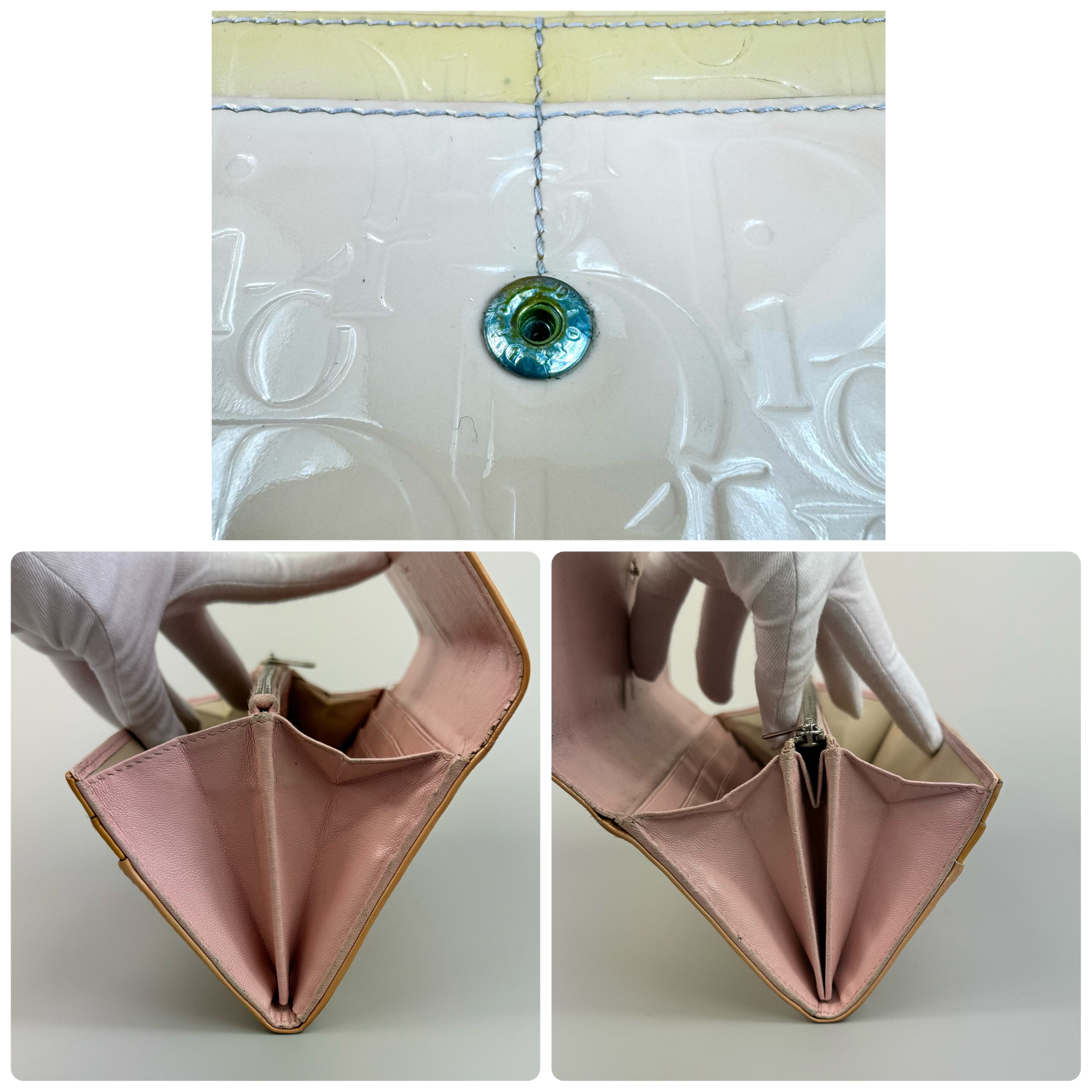 クリスチャンディオール　ロングウォレット　アルティメット　エナメルトロッター　ライトピンク