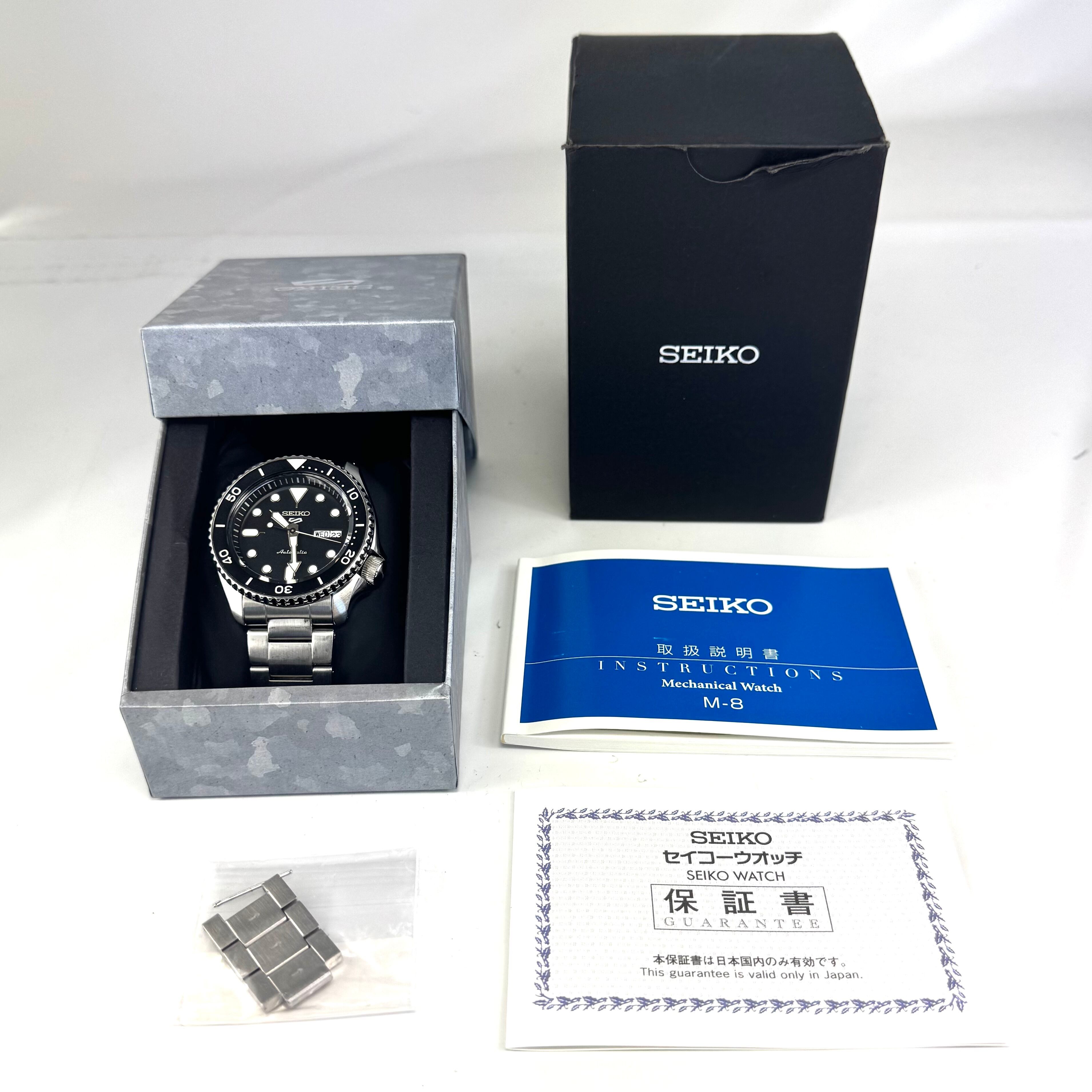 腕時計 メンズ セイコー 5スポーツ SBSA005 4R36-07G0 自動巻 黒 デイデイト表示（日本語・英語） 裏スケ 10気圧防水