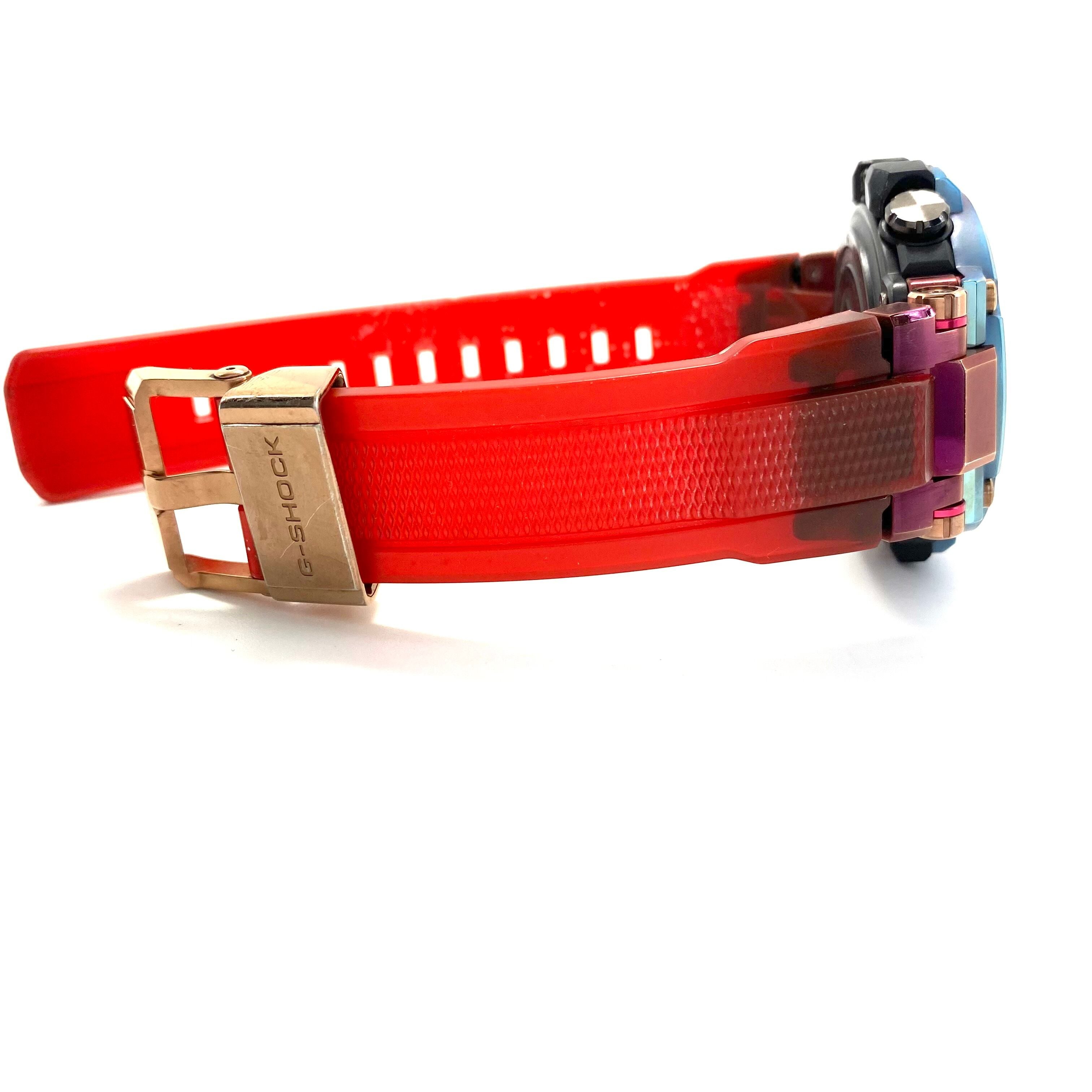 【希少】カシオ　G-SHOCK　ジーショック　MT-G　MTG-B1000VL-4AJR　火山雷　電波ソーラー　モバイルリンク　黒　マルチカラー　レインボー　デイト表示　樹脂ベルト