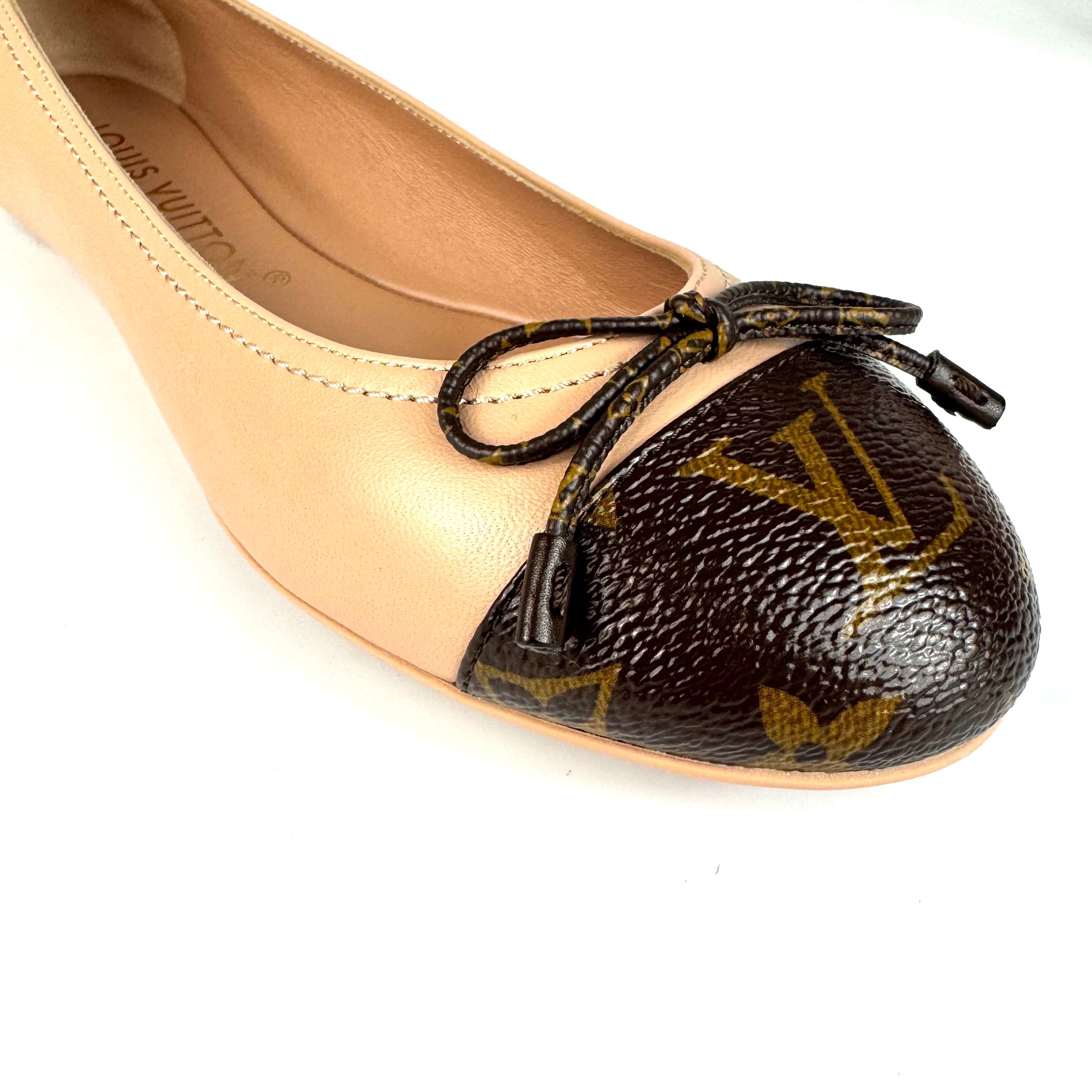 ルイヴィトン　ポピ・ライン　パンプス　モノグラム　レザー　ベージュ　24.5cm