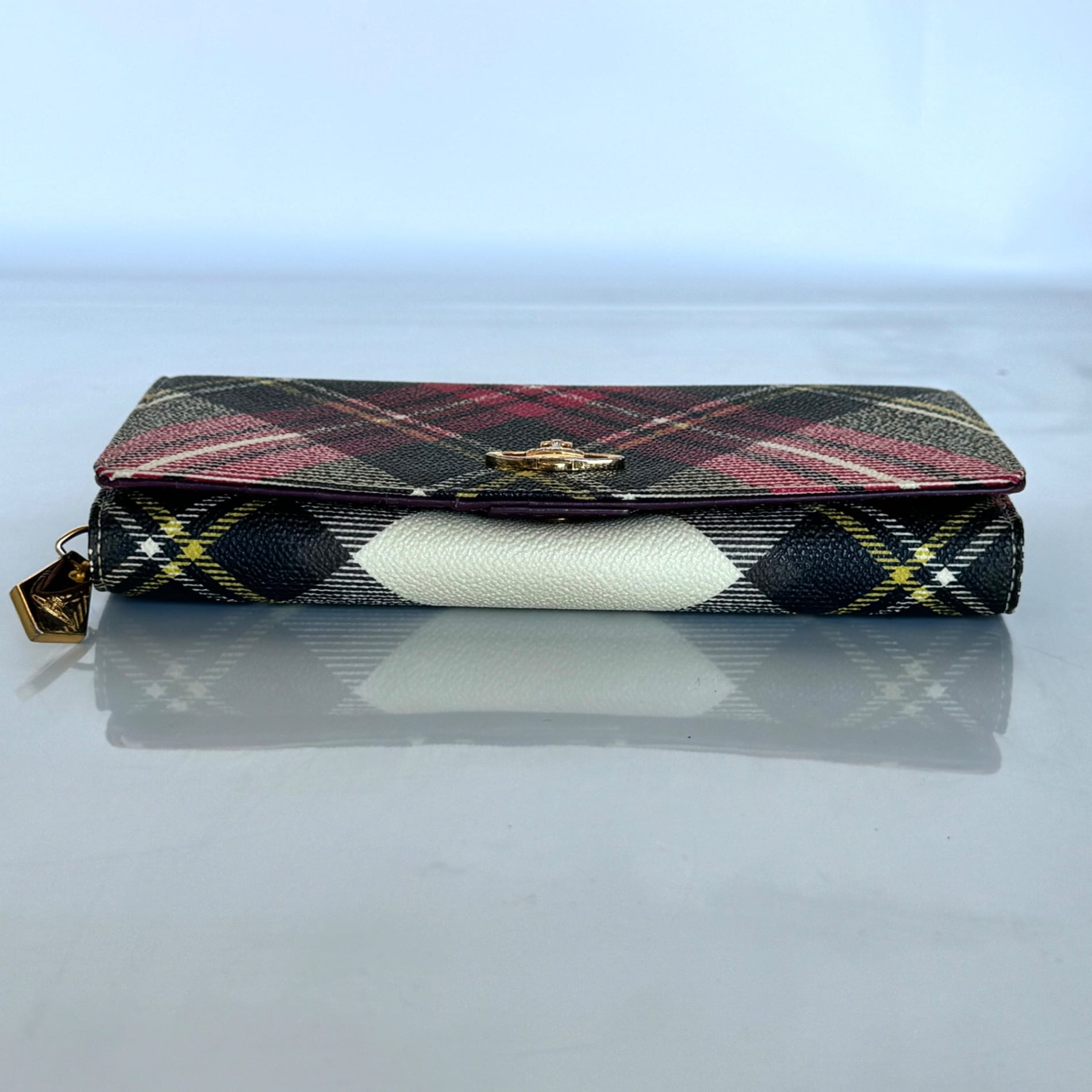 ヴィヴィアンウエストウッド　長財布　タータンチェック柄　レザー　PVC