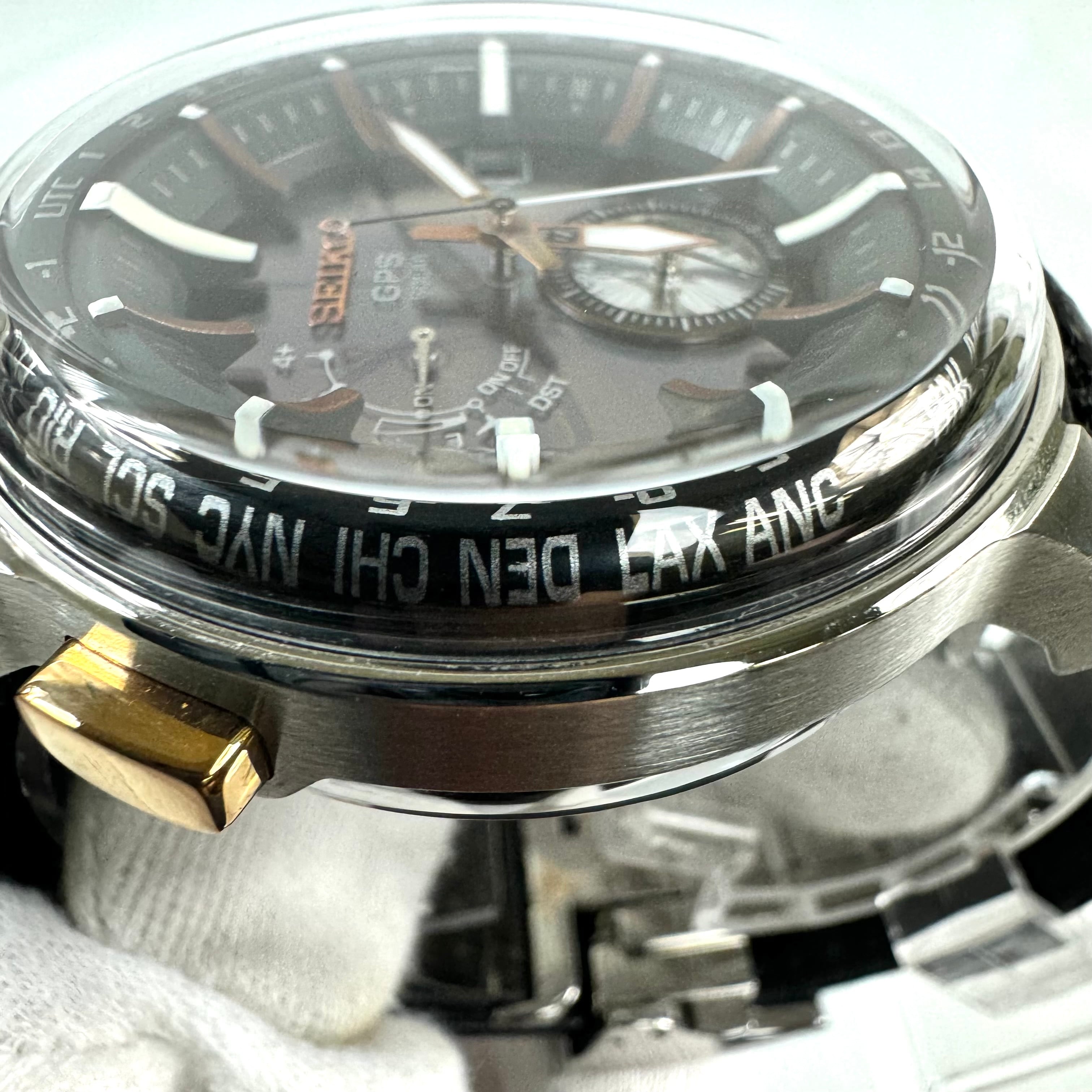 【希少】セイコー　アストロン　SBXA038　7X52-0AK0　GPSは　電波ソーラー　黒　革ベルト