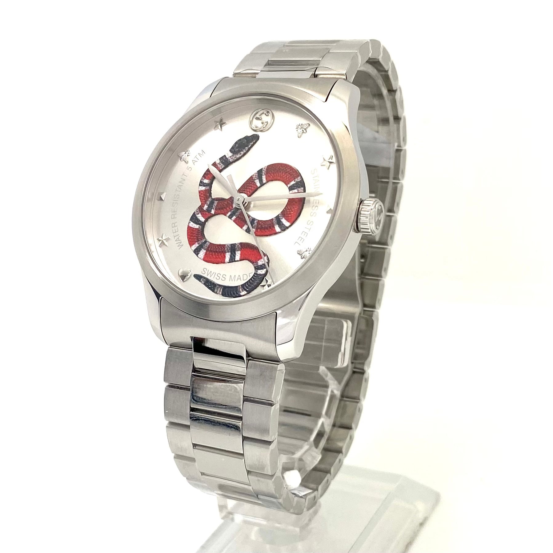 【未使用】腕時計 グッチ GUCCI Gタイムレス 126.4 YA1264076 スネーク 蛇 モチーフ クォーツ シルバー メンズ レディース ユニセックス