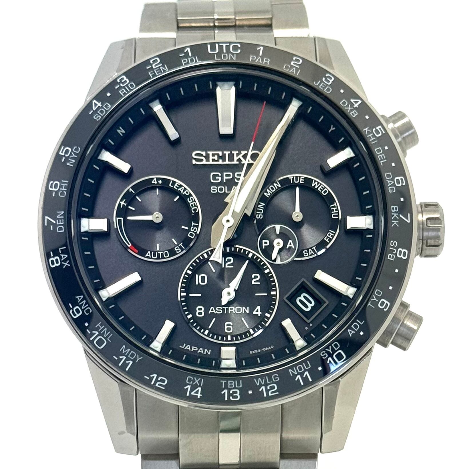 セイコー　SEIKO　アストロン　ASTRON　SBXC003　5X53-0AB0　電波ソーラー　黒　デイト表示　チタニウム　セラミック