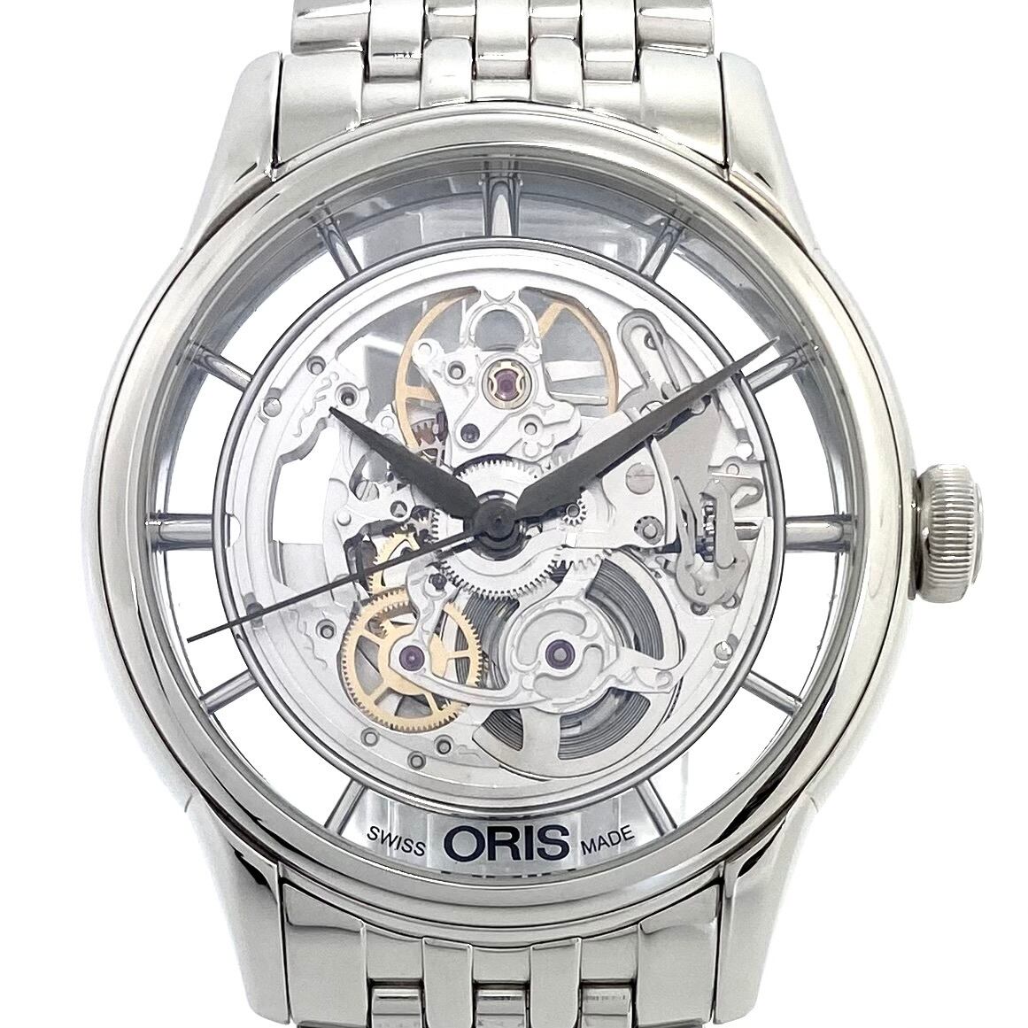 【美品・希少】腕時計 メンズ オリス アートリエ トランスルーセント スケルトン 01 734 7670 4051-07 8 21 77 7684 自動巻