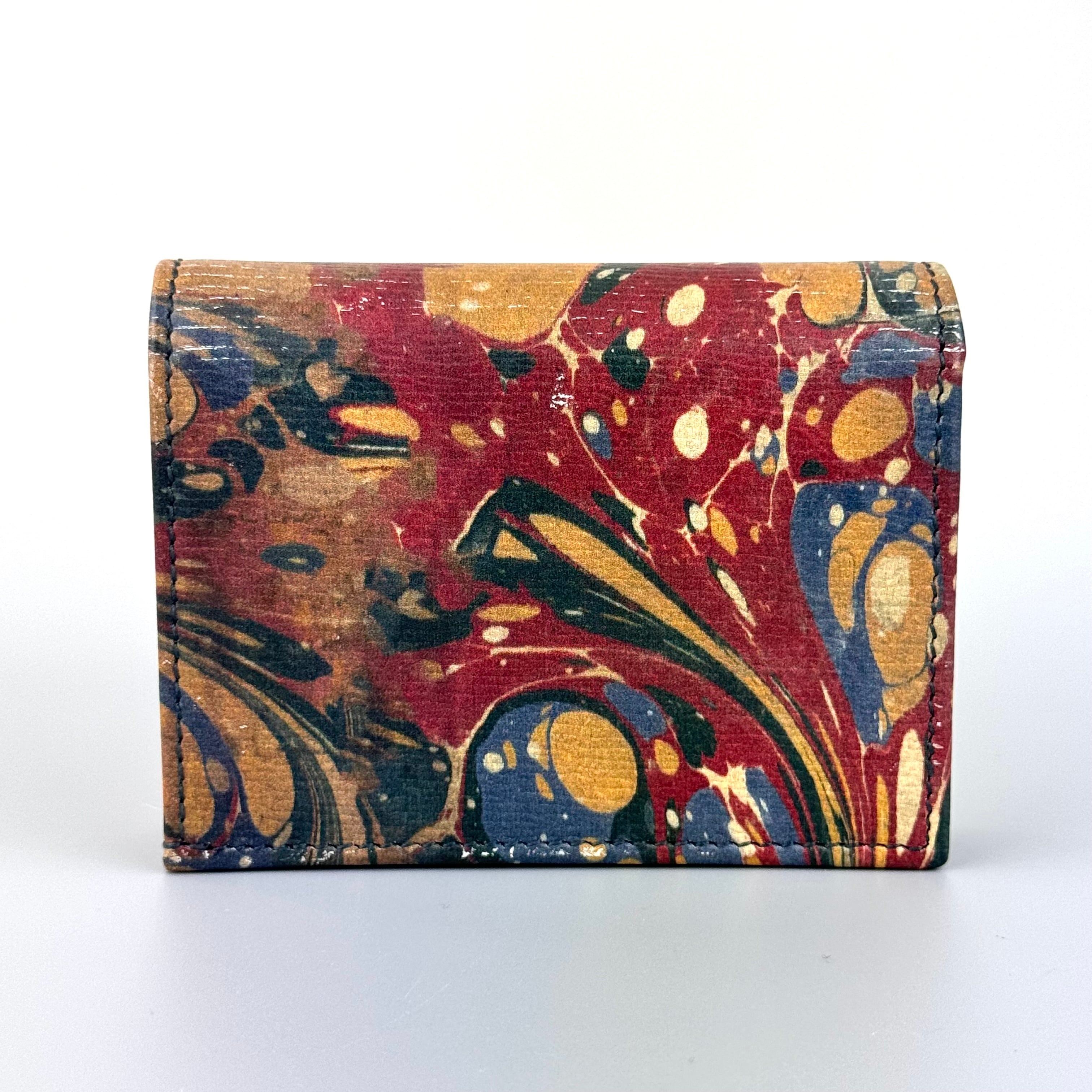 【希少】グッチ　ガーデン　財布　バタフライ　516929・0416　二つ折り財布　マーブルカラー　ネイビー