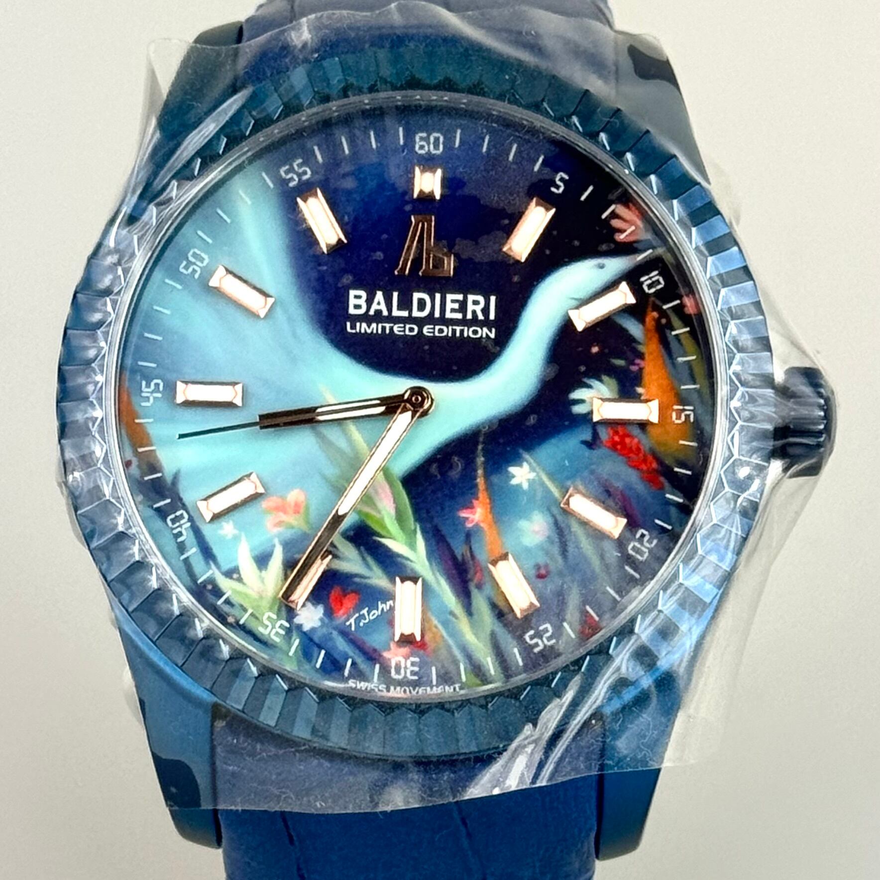 【未使用・希少品】クラスフォーティーン　KLASSE14　TR14BE001M　トロピカルフライト　ティモシー・ジョン デザイン　世界限定212本　クォーツ　青　革ベルト