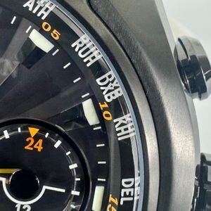 【美品】シチズン　CITIZEN　サテライトウェーブ　Satellite Wave　CC1076-02E　H909-S085012　電波ソーラー　チタニウム　黒　デイト表示　ラバーベルト