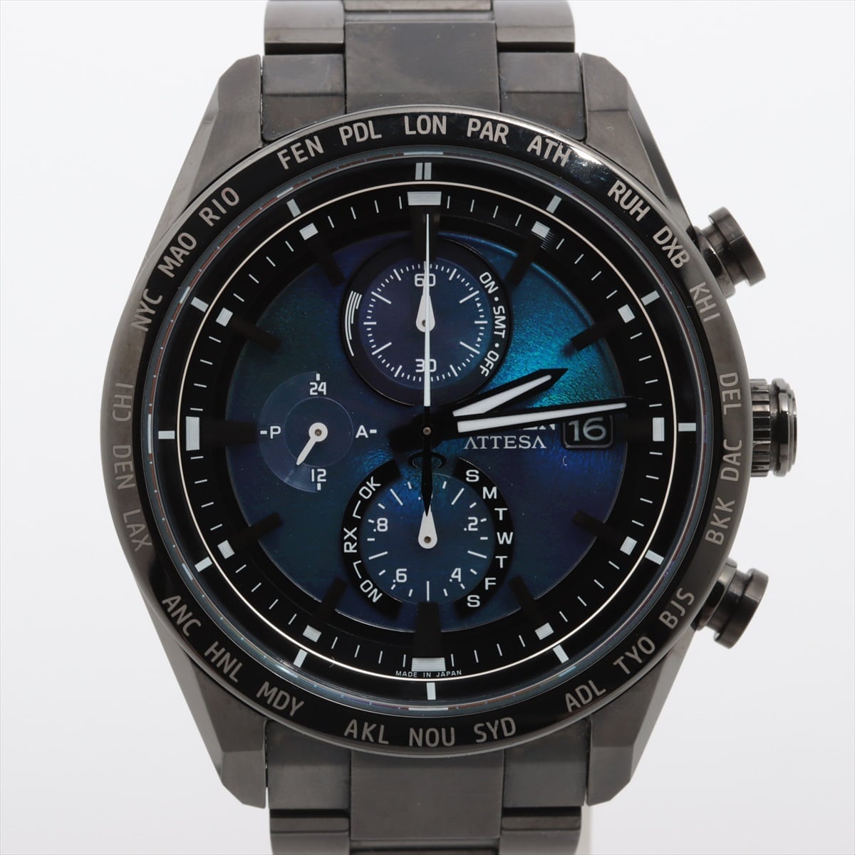 【美品・希少】シチズン　CITIZEN　アテッサ　ATTESA　HAKUTO-R コラボレーションモデル　AT8285-68Z　H800-A1CN204　電波ソーラー　デイト表示　青　チタニウム　世界限定2700本