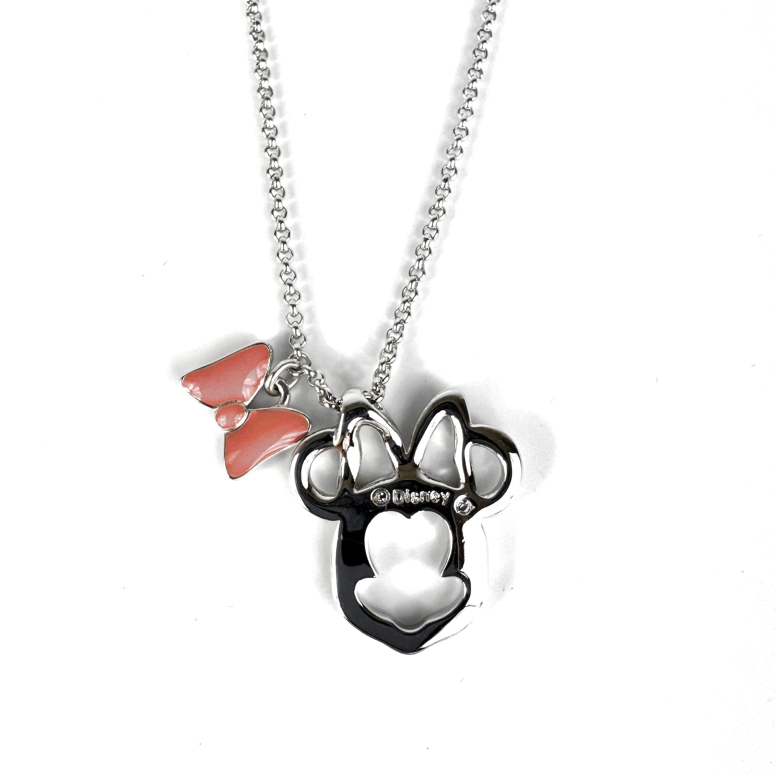 スワロフスキー　ディズニーコラボ　ネックレス　ミニー　ラインストーン　シルバー