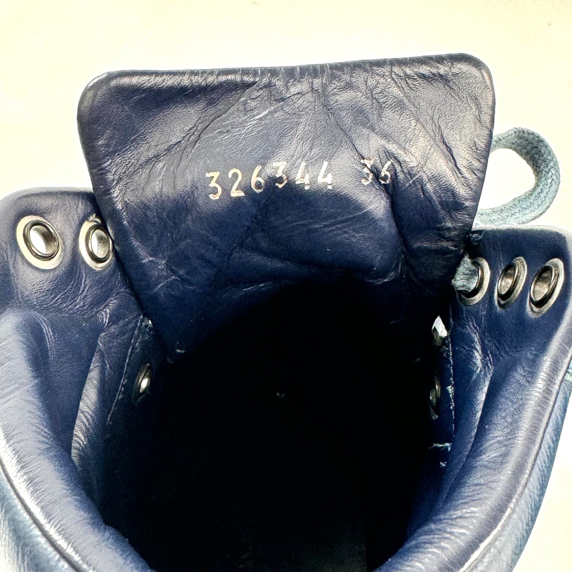 バレンシアガ　ハイカットスニーカー　レザー　スエード　24cm　ネイビー　青