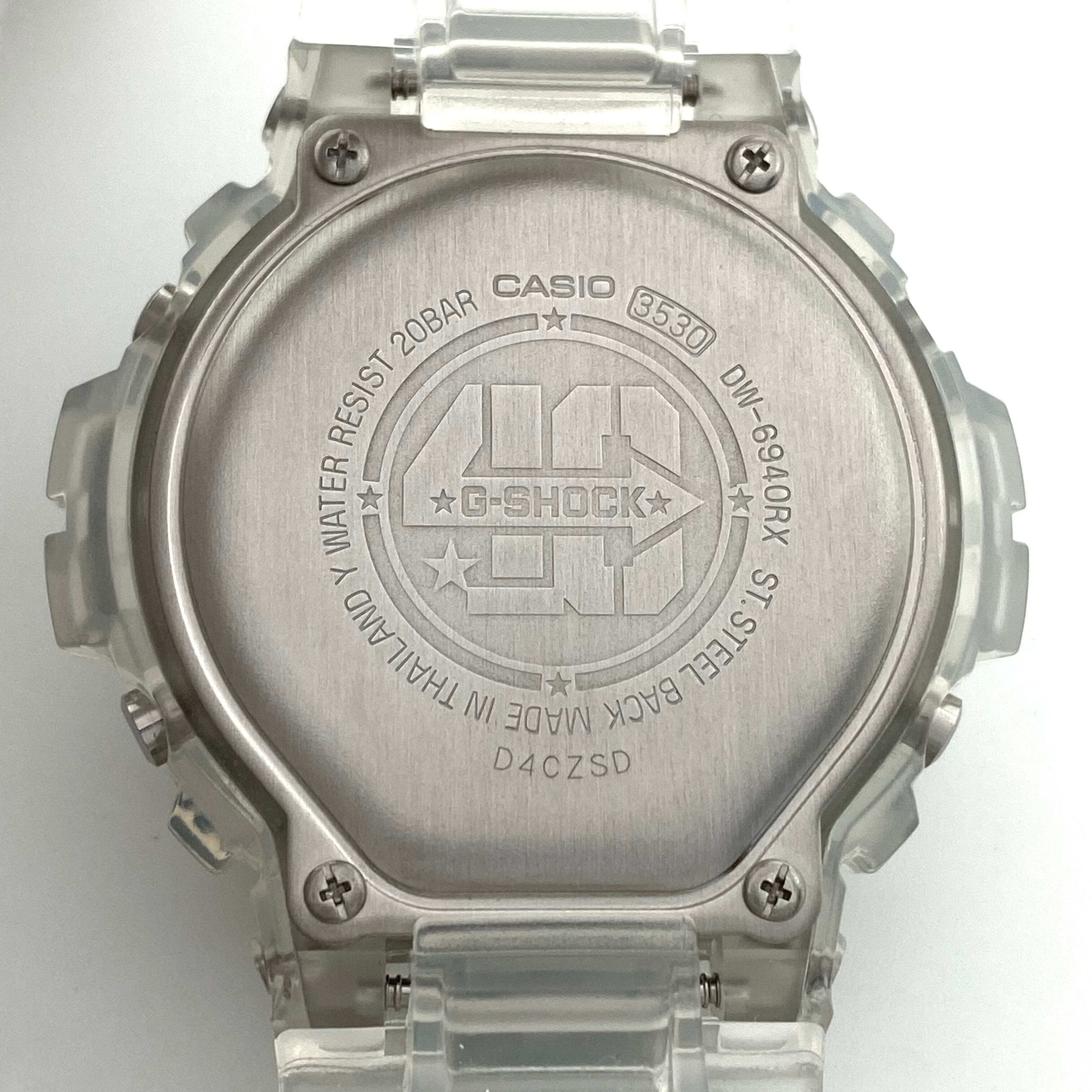 【ほぼ未使用・希少】カシオ　CASIO　ジーショック　G-SHOCK　40th Anniversary CLEAR REMIX　40周年限定モデル　6900シリーズ　DW-6940RX-7JR　デジタル　クォーツ　樹脂ベルト