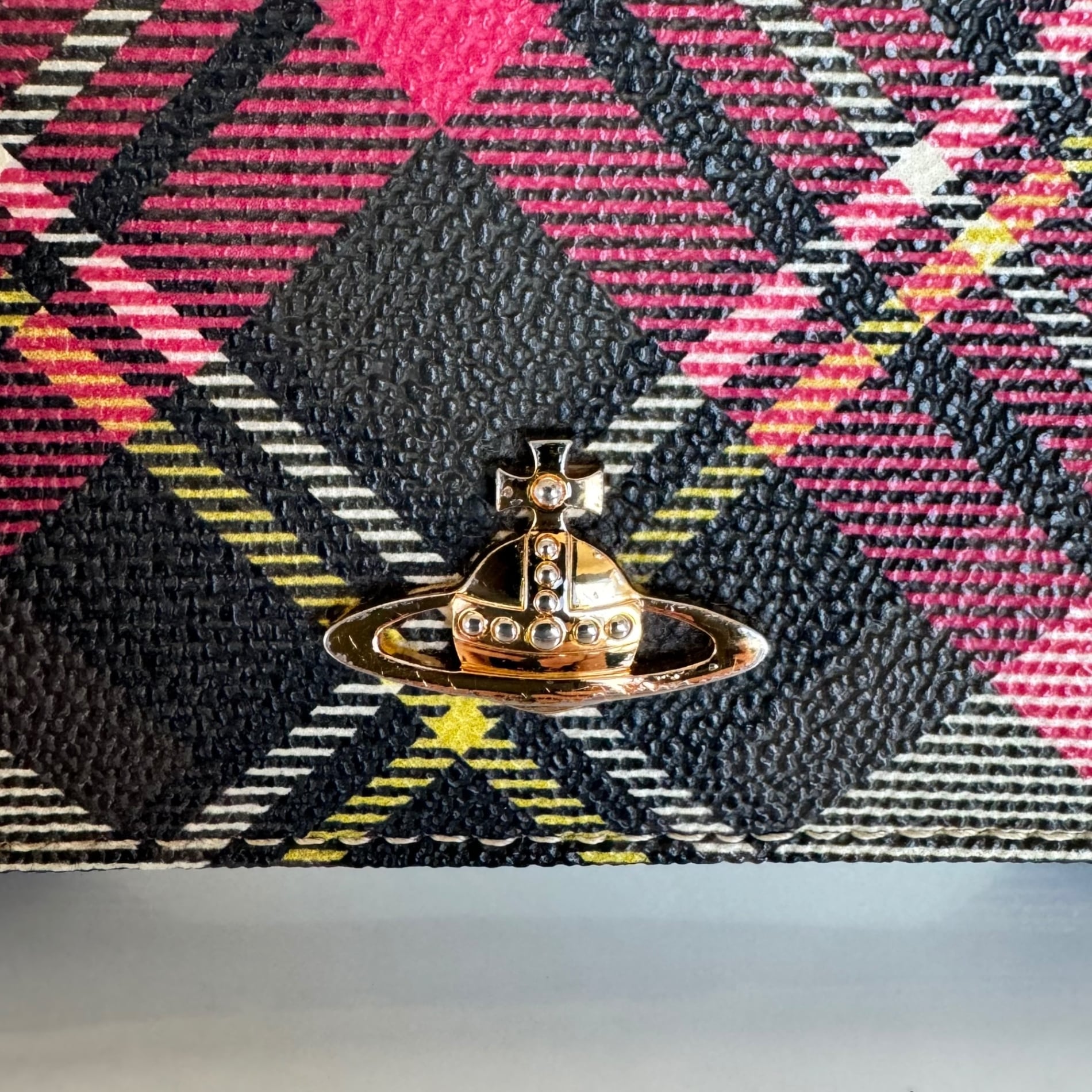 ヴィヴィアンウエストウッド　長財布　タータンチェック柄　レザー　PVC