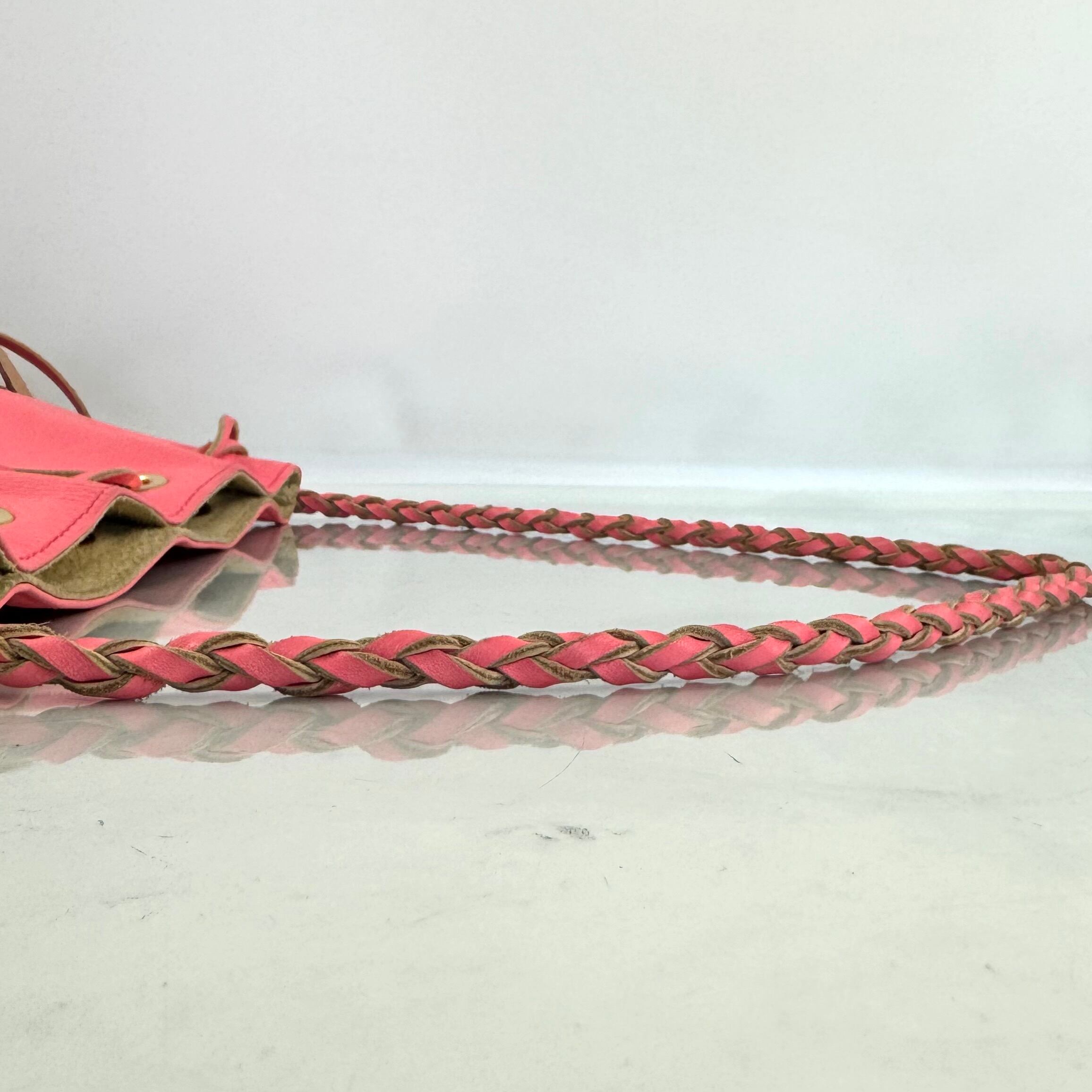 J&M DAVIDSON　カーニバル　L　ショルダーバッグ　フリンジ　ピンク