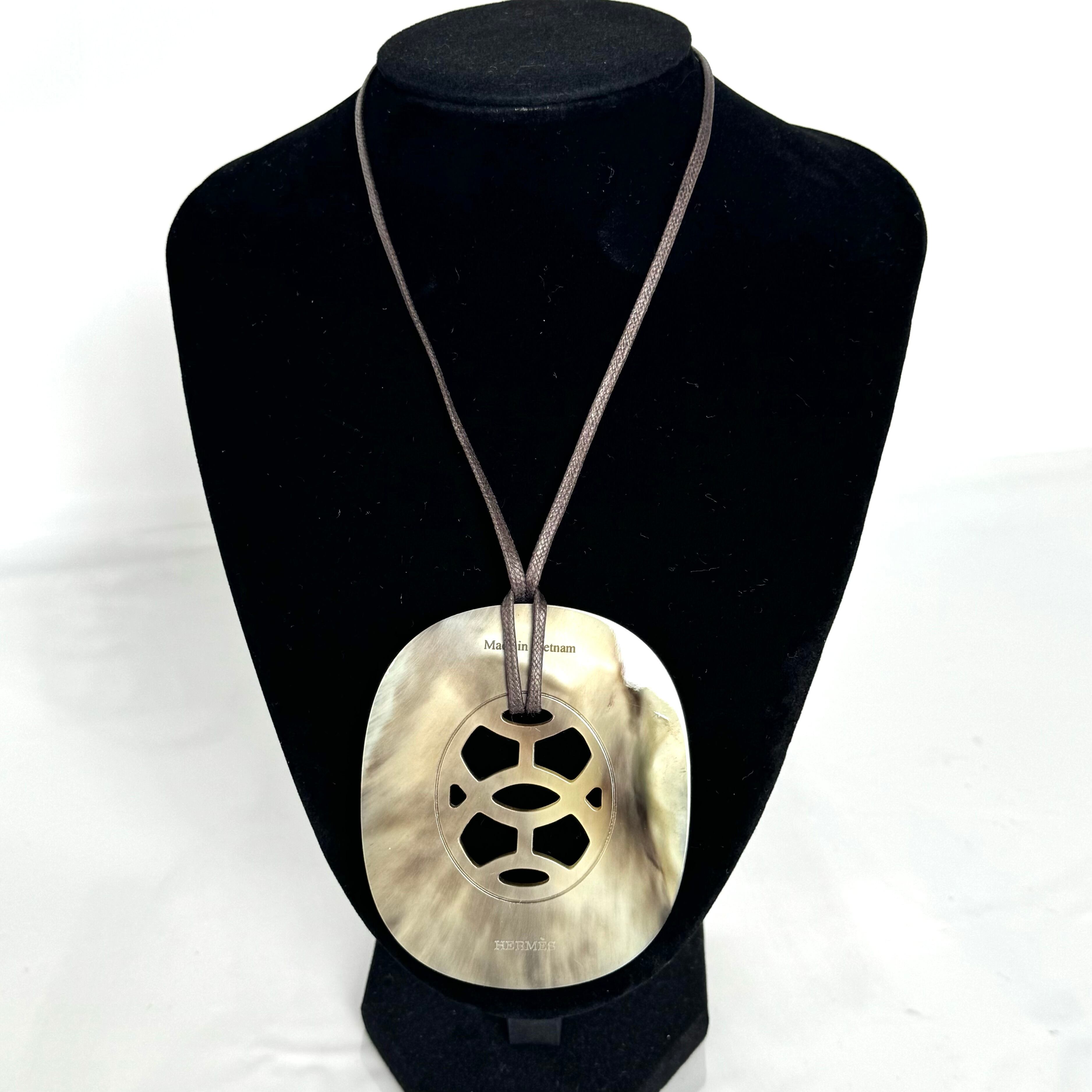 エルメス　バッファローホーン　リフト　ネックレス　ブラック　044536FL