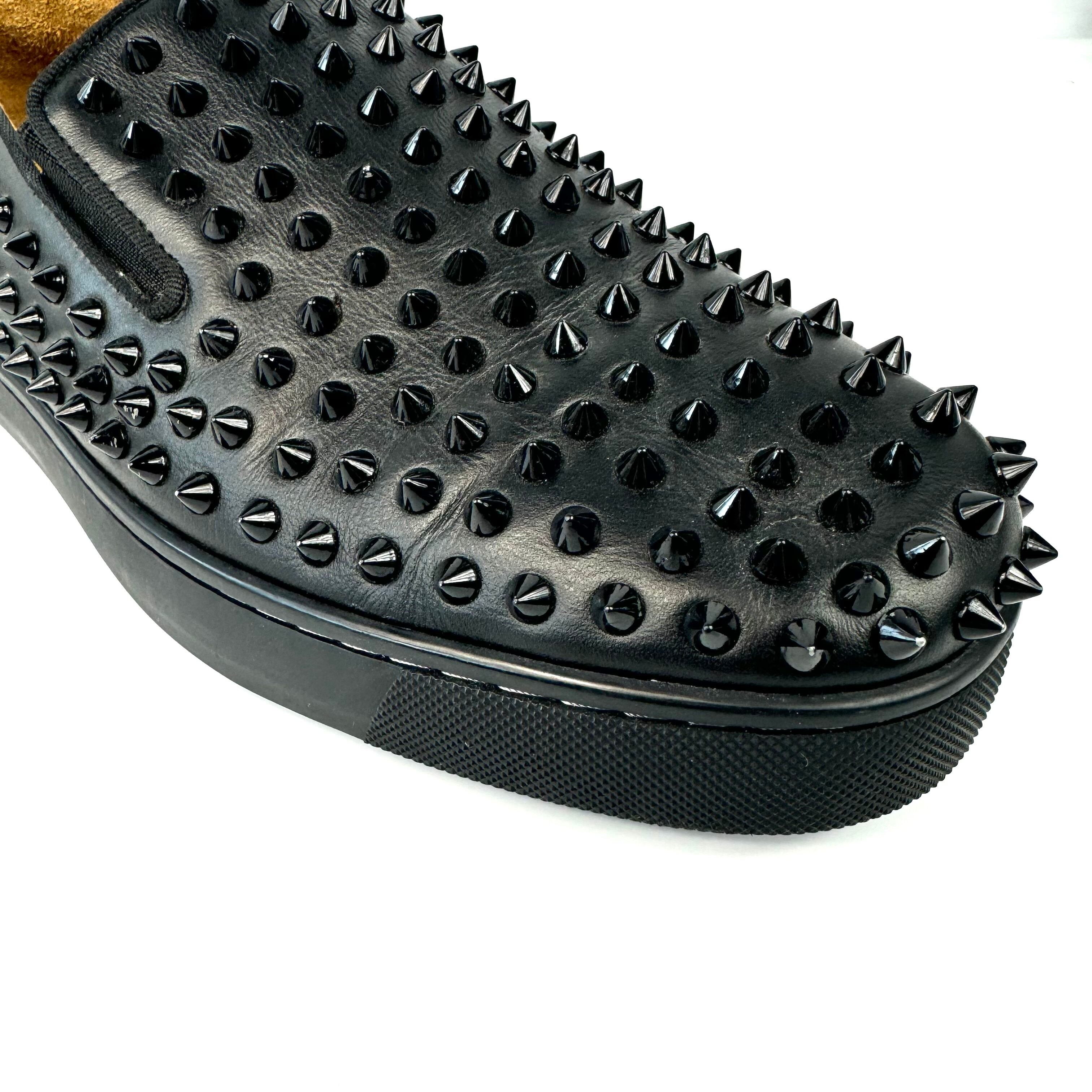 クリスチャンルブタン　スニーカー　ローラーボート　スタッズ　レザー　黒　27cm