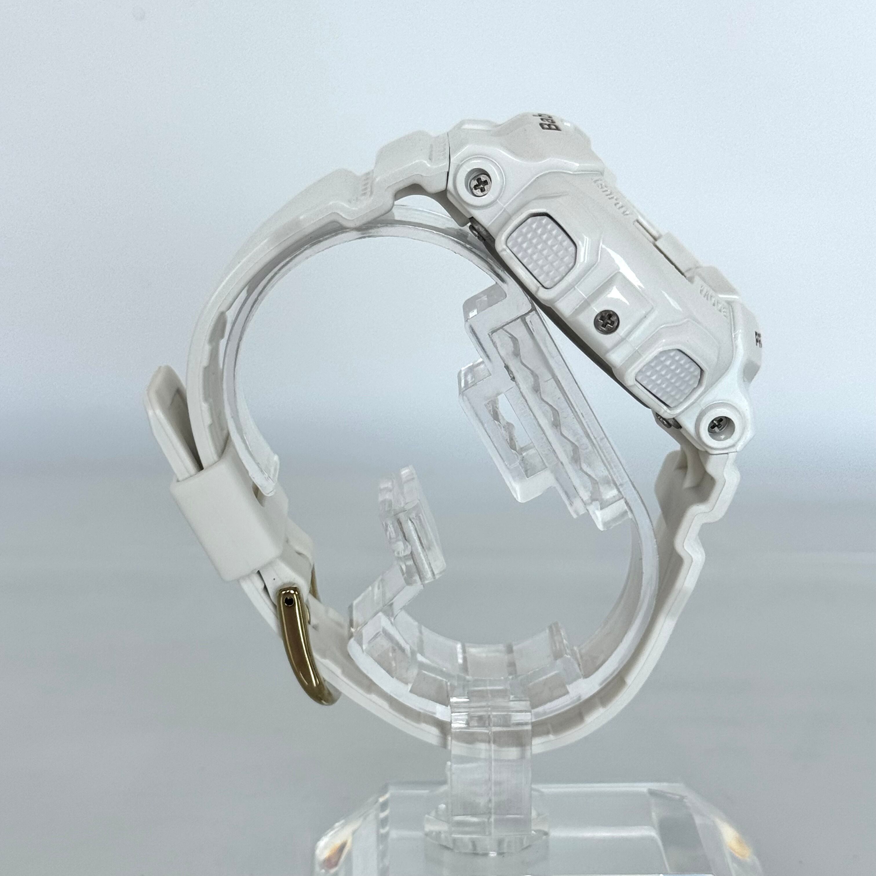 【美品】カシオ　ジーショック　G-SHOCK　BA-110LC　クォーツ　デジアナ　白　ゴールド　樹脂バンド