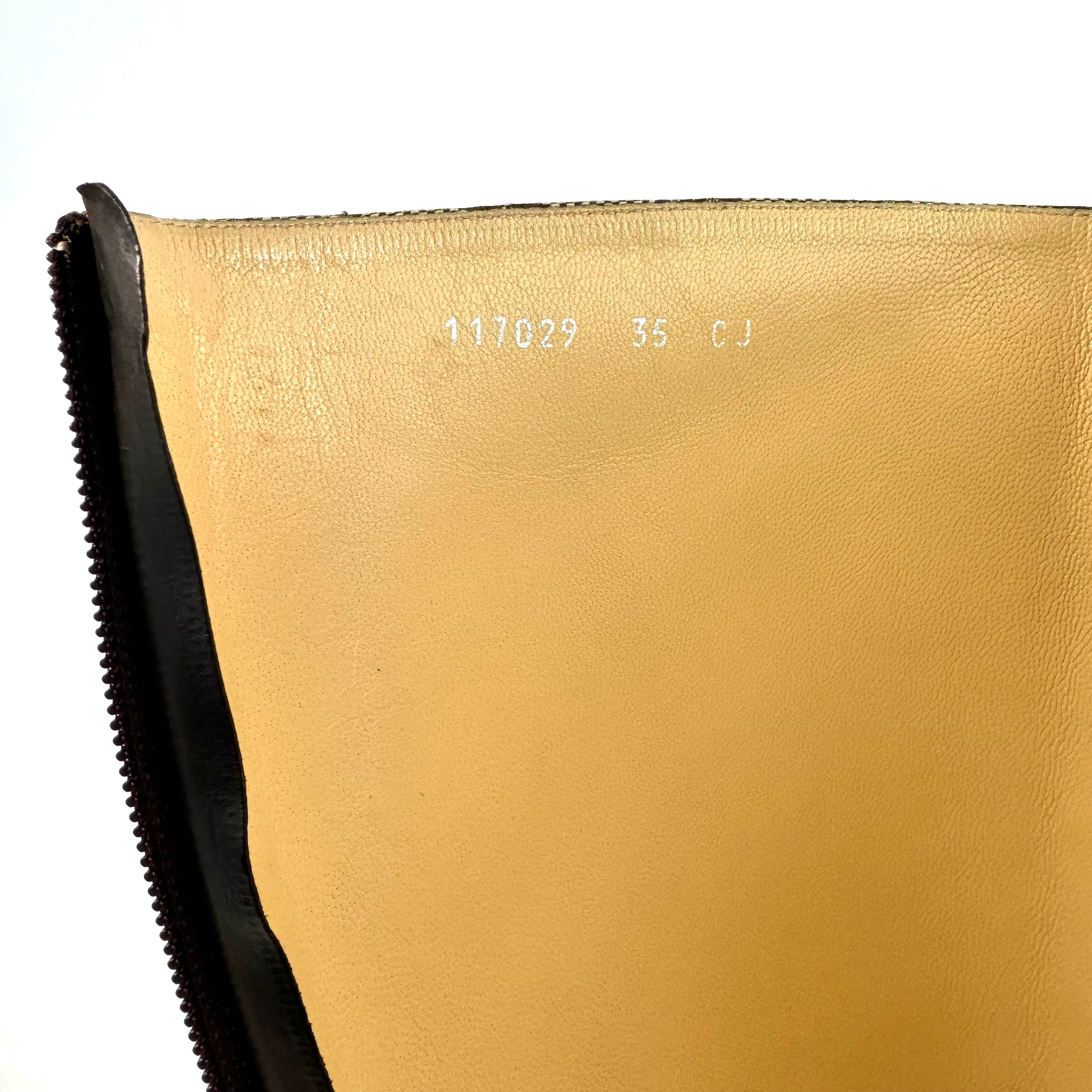 【希少】グッチ　ロングブーツ　GGキャンバス　ブラウン22cm