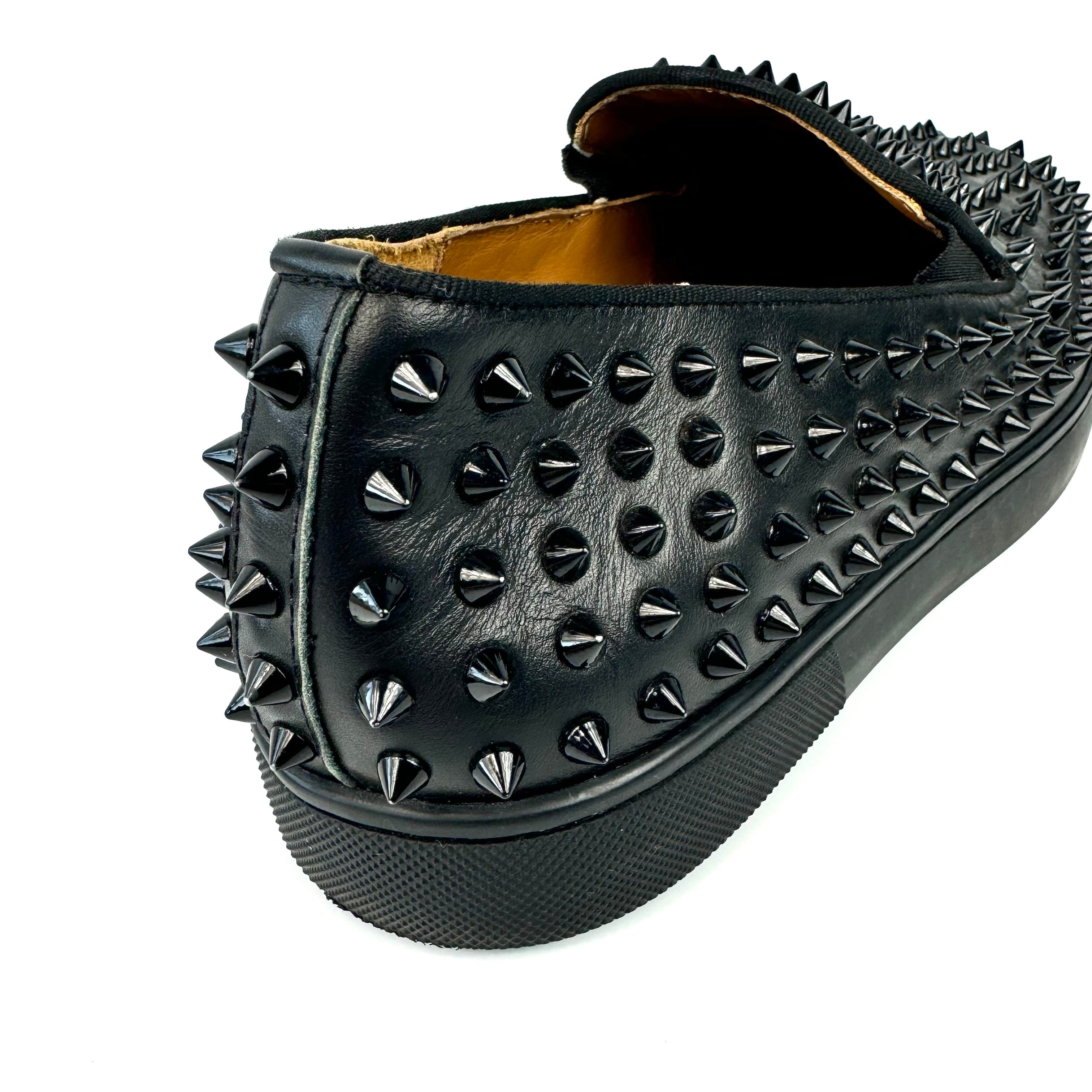 クリスチャンルブタン　スニーカー　ローラーボート　スタッズ　レザー　黒　27cm