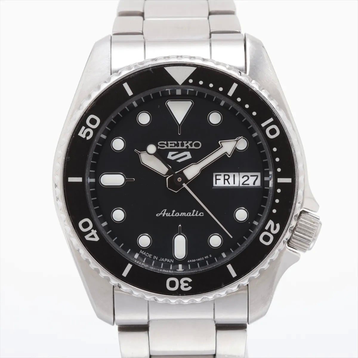 腕時計 メンズ セイコー 5スポーツ SBSA225 4R36-14B0 自動巻 黒 デイデイト表示（日本語・英語） 裏スケ 10気圧防水