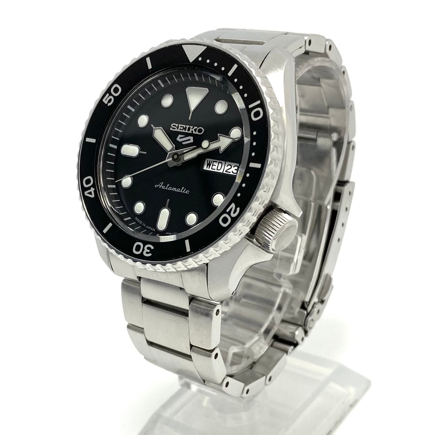 腕時計 メンズ セイコー 5スポーツ SBSA005 4R36-07G0 自動巻 黒 デイデイト表示（日本語・英語） 裏スケ 10気圧防水