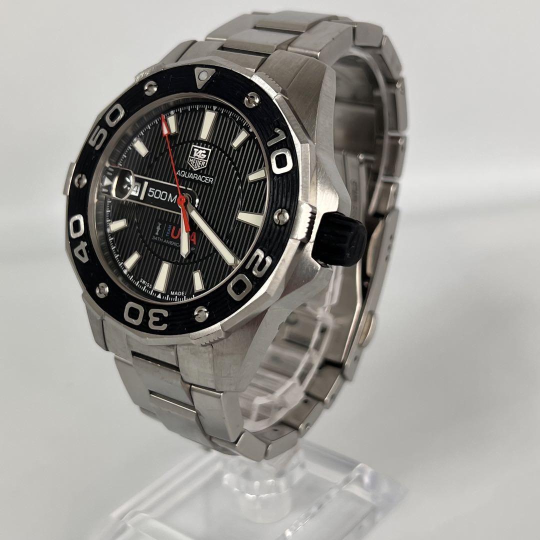 【希少】タグホイヤー　アクアレーサー　アメリカズカップ　自動巻　裏スケ　黒