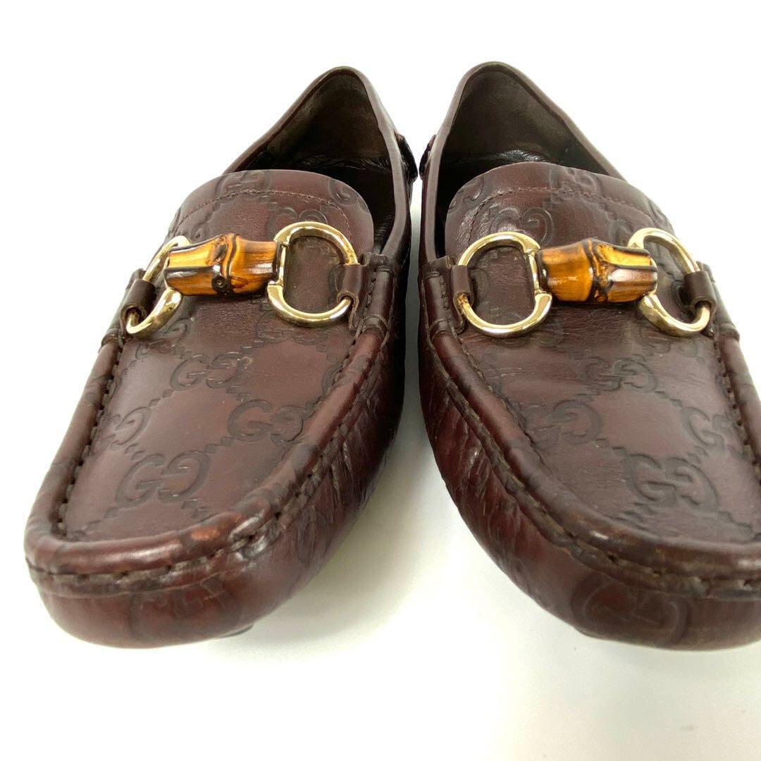 グッチ　ドライビングシューズ　レザー グッチシマ ホースビット　37