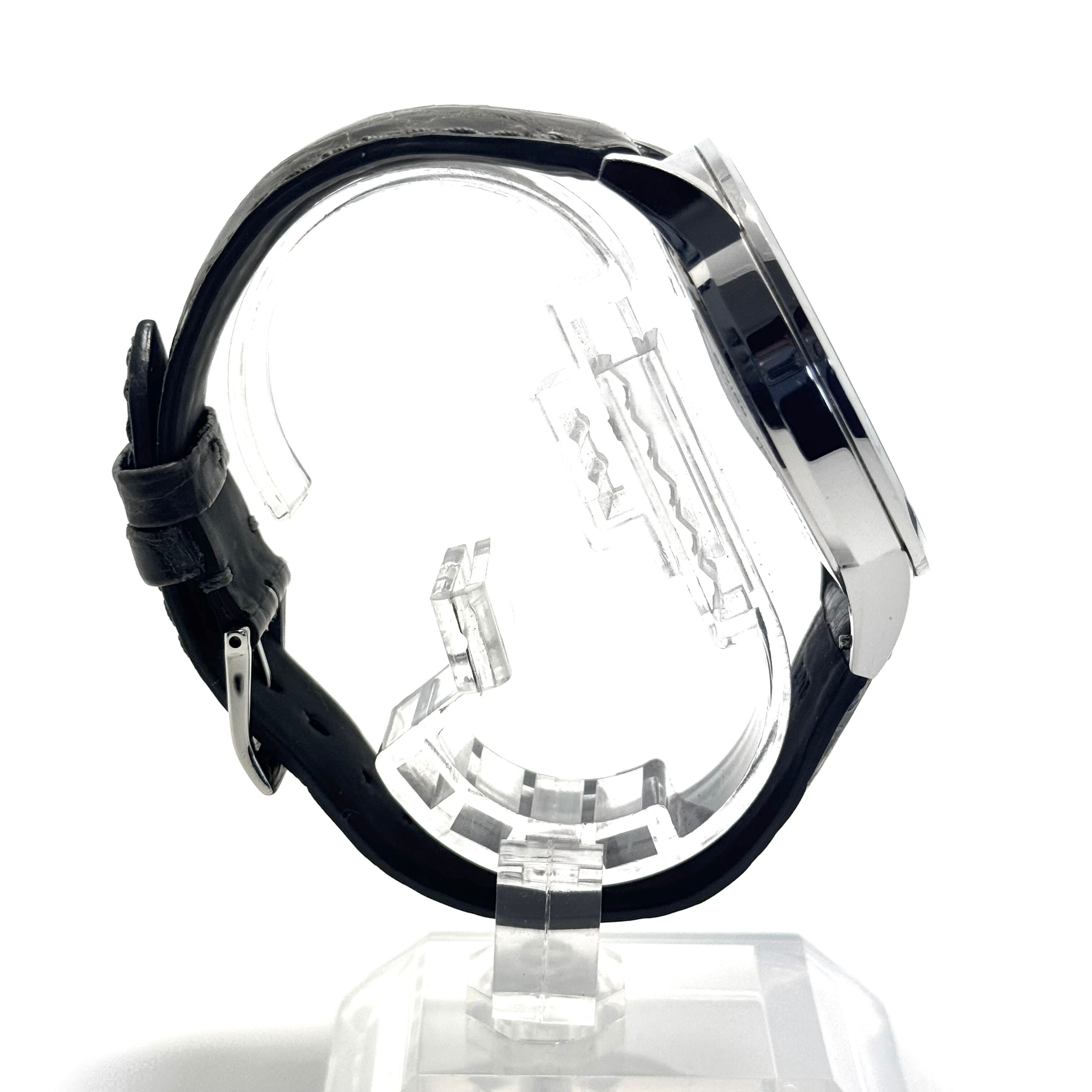 【希少】エドックス　EDOX　85014-3-AIN　レ・ヴォベール　オープンハート　自動巻　シルバー　革ベルト