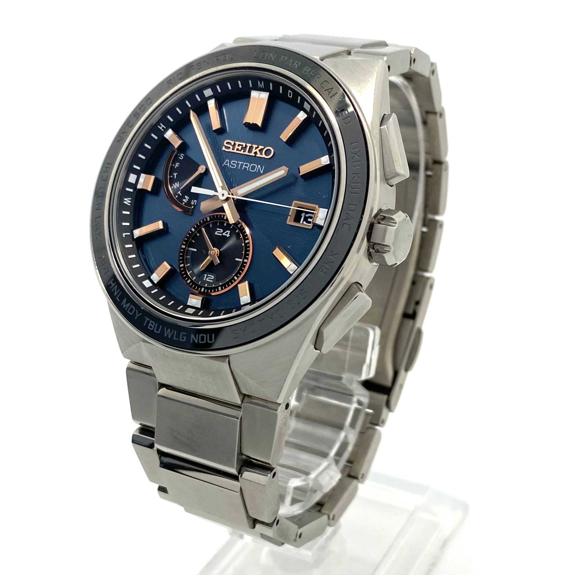 【美品】セイコー　アストロン　ネクスター　SBXY053　8B63-0BD0　チタニウム　GPSソーラー　ネイビー　