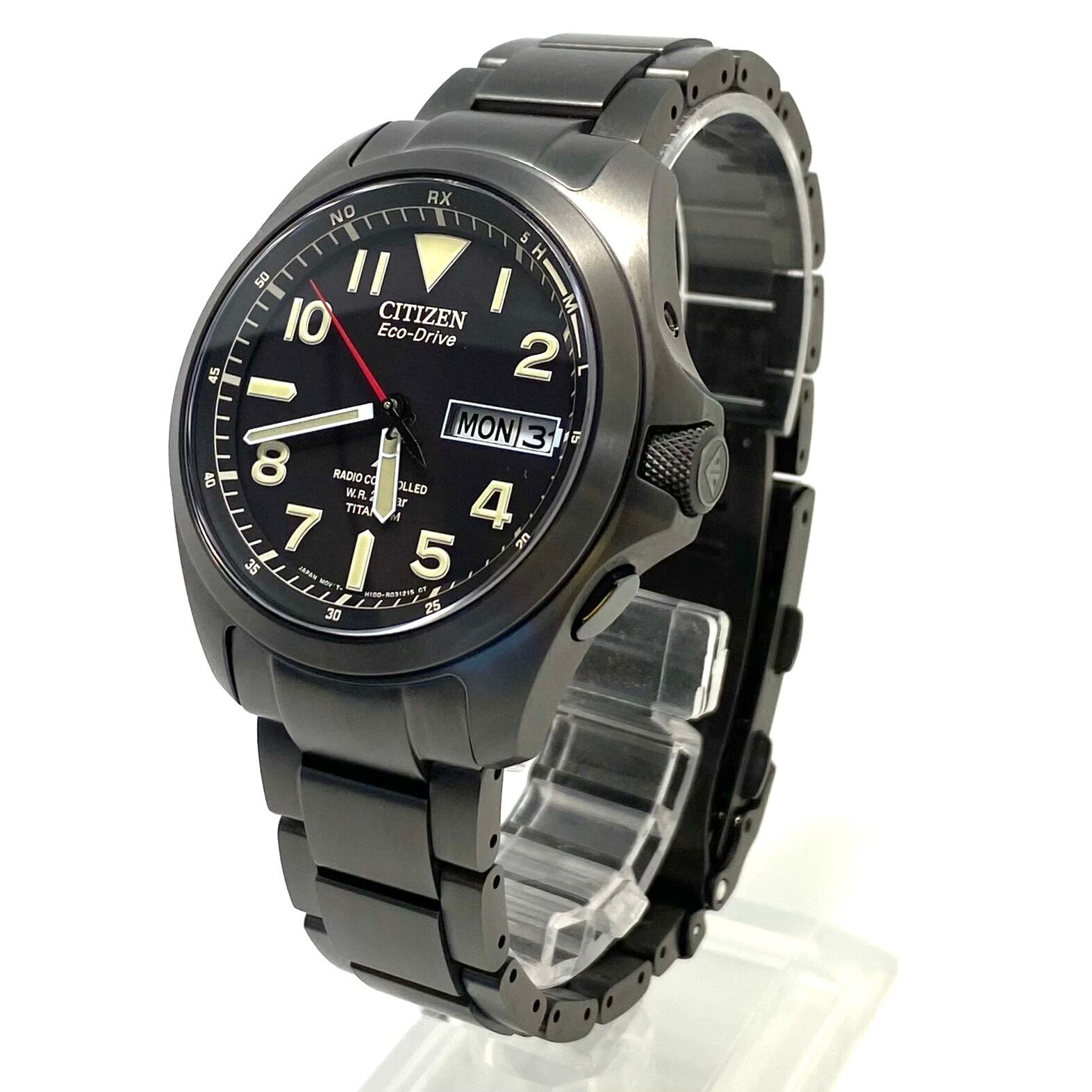 【ほぼ未使用】シチズン　プロマスター　LANDシリーズ　AT6085-50E　H100?R014749　電波ソーラー　スーパーチタニウム　デイデイト　黒