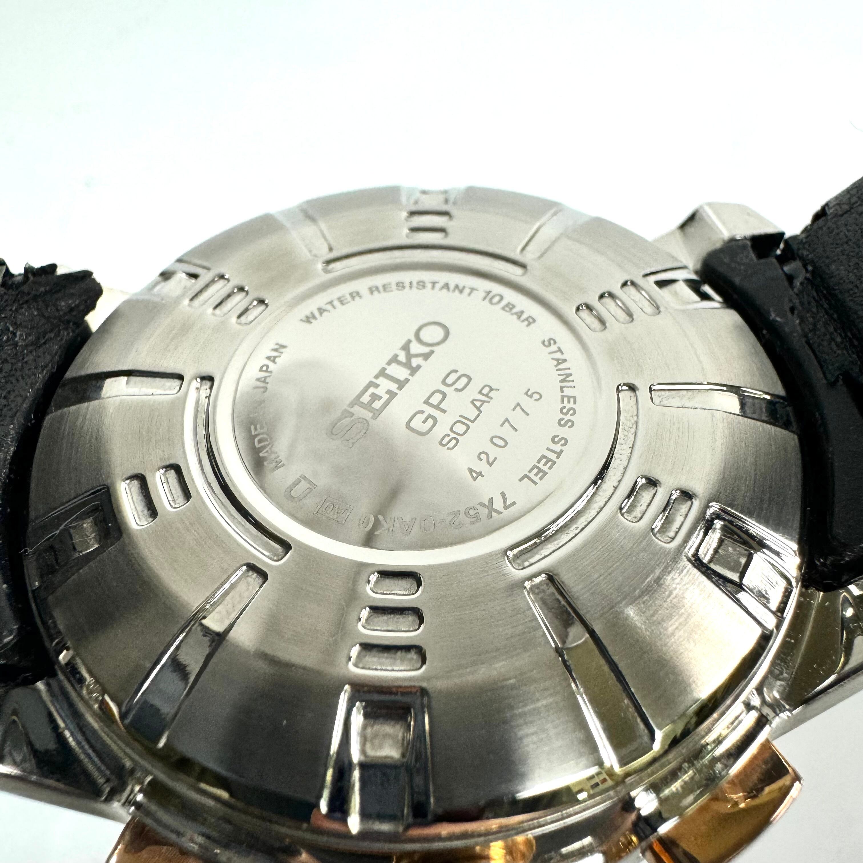 【希少】セイコー　アストロン　SBXA038　7X52-0AK0　GPSは　電波ソーラー　黒　革ベルト