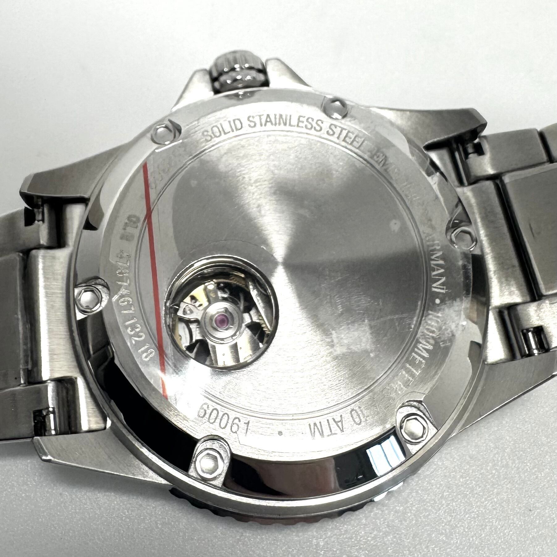 【未使用】エンポリオアルマーニ　EMPORIO ARMANI　AR-60061　メカニコ　自動巻　スケルトン　グリーン　デイト表示