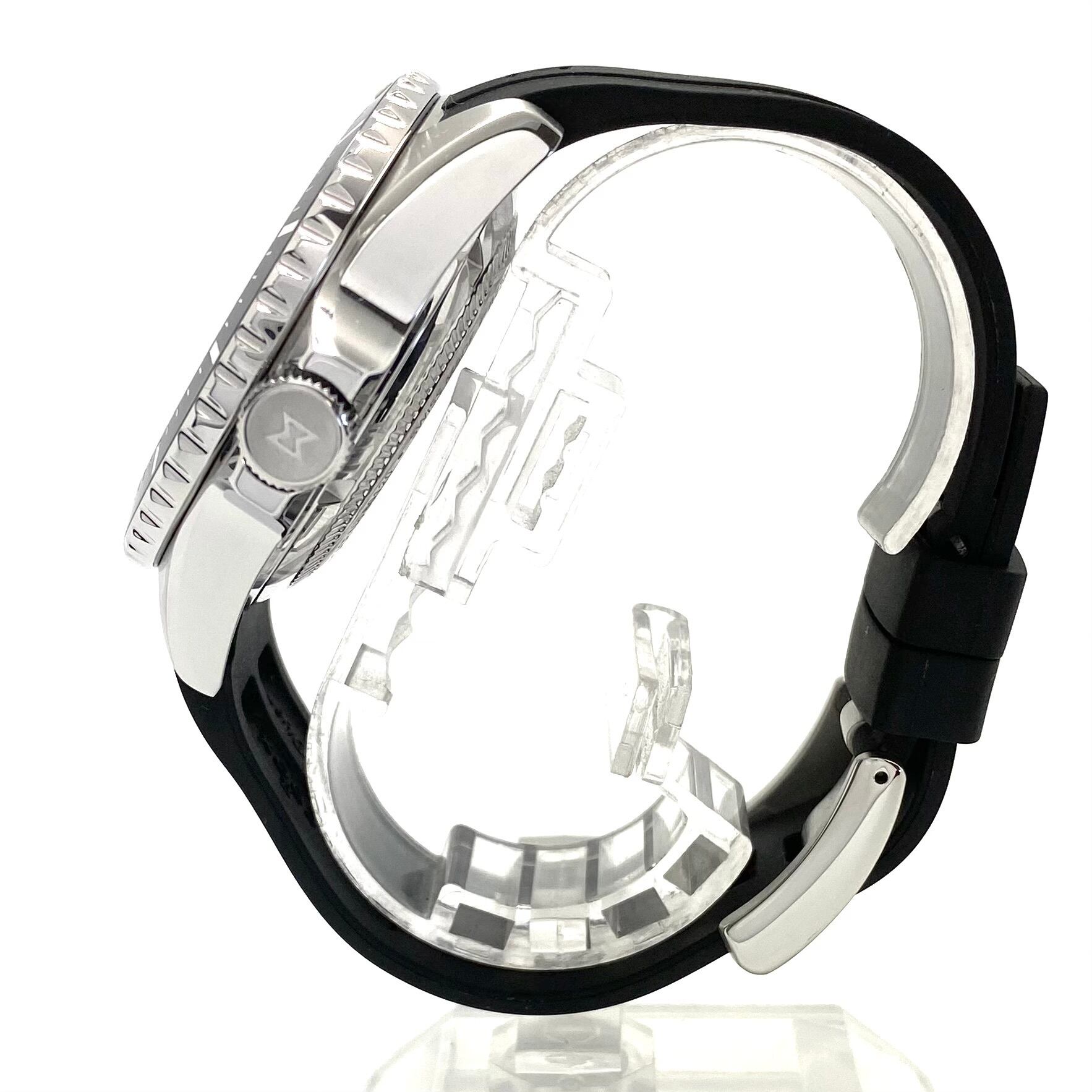 【美品】腕時計 メンズ エドックス スカイダイバー ネプチュニアン 80120-3NCA-ODN ダイバーズ 自動巻 オレンジ デイト表示 樹脂ベルト セラミック 1000m防水