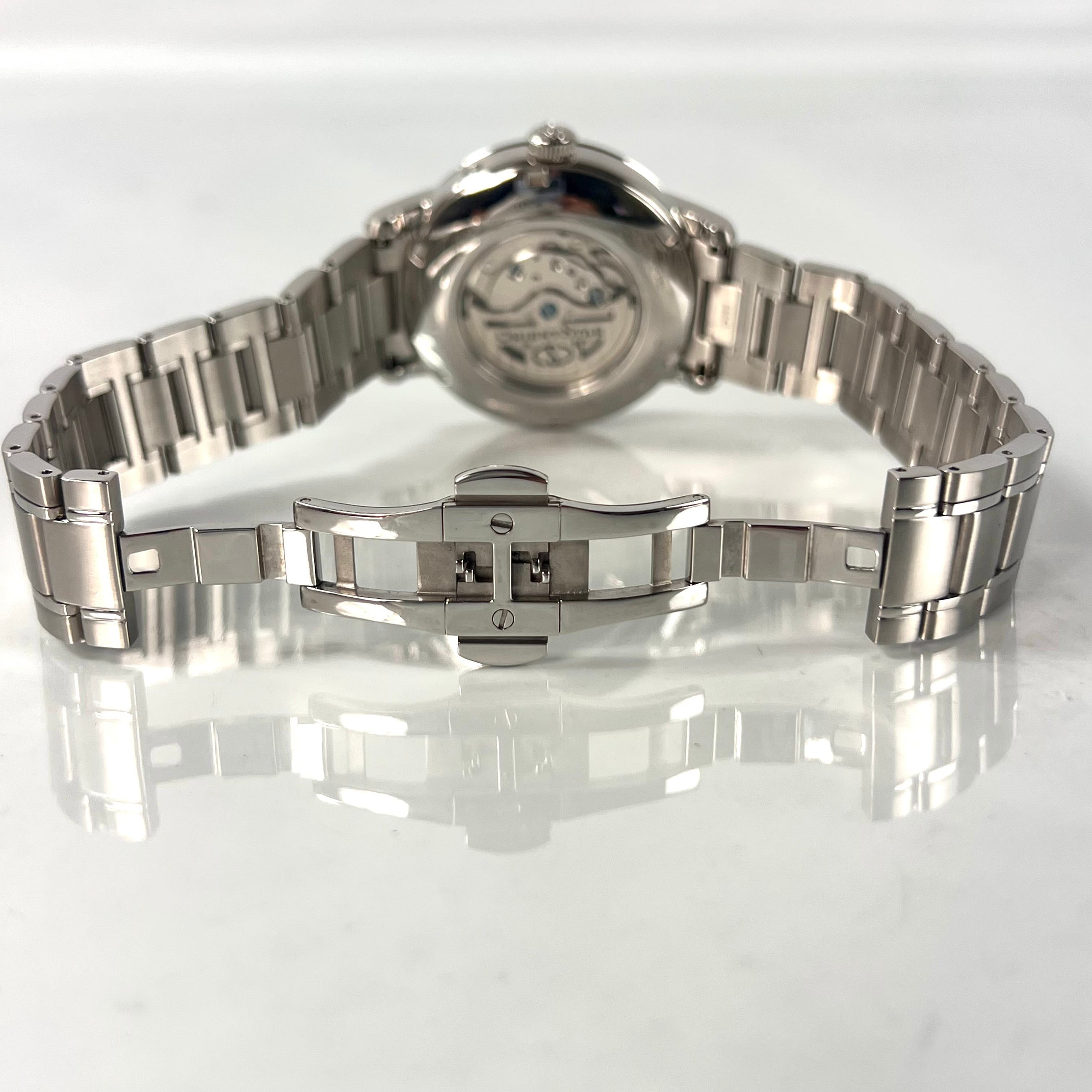 【美品】オリエント　オリエントスター　RK-AM0005S　F7X6-UAA0　自動巻　手巻　セミスケルトン　シルバー　デイト表示　パワーリザーブ　ムーンフェイズ　ローマ数字