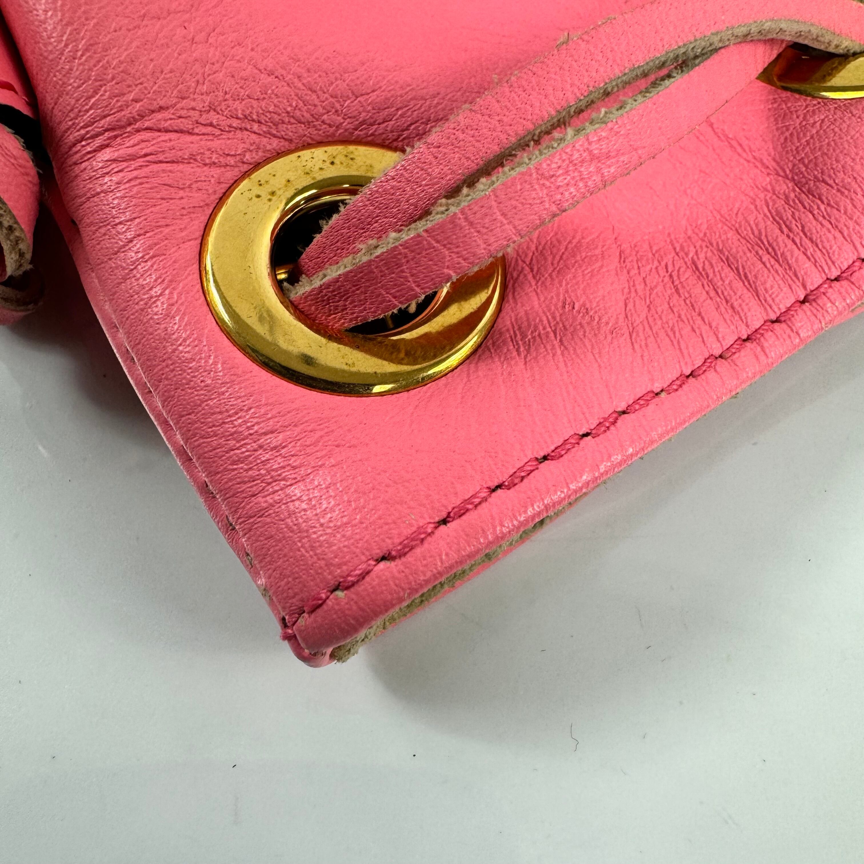 J&M DAVIDSON　カーニバル　L　ショルダーバッグ　フリンジ　ピンク