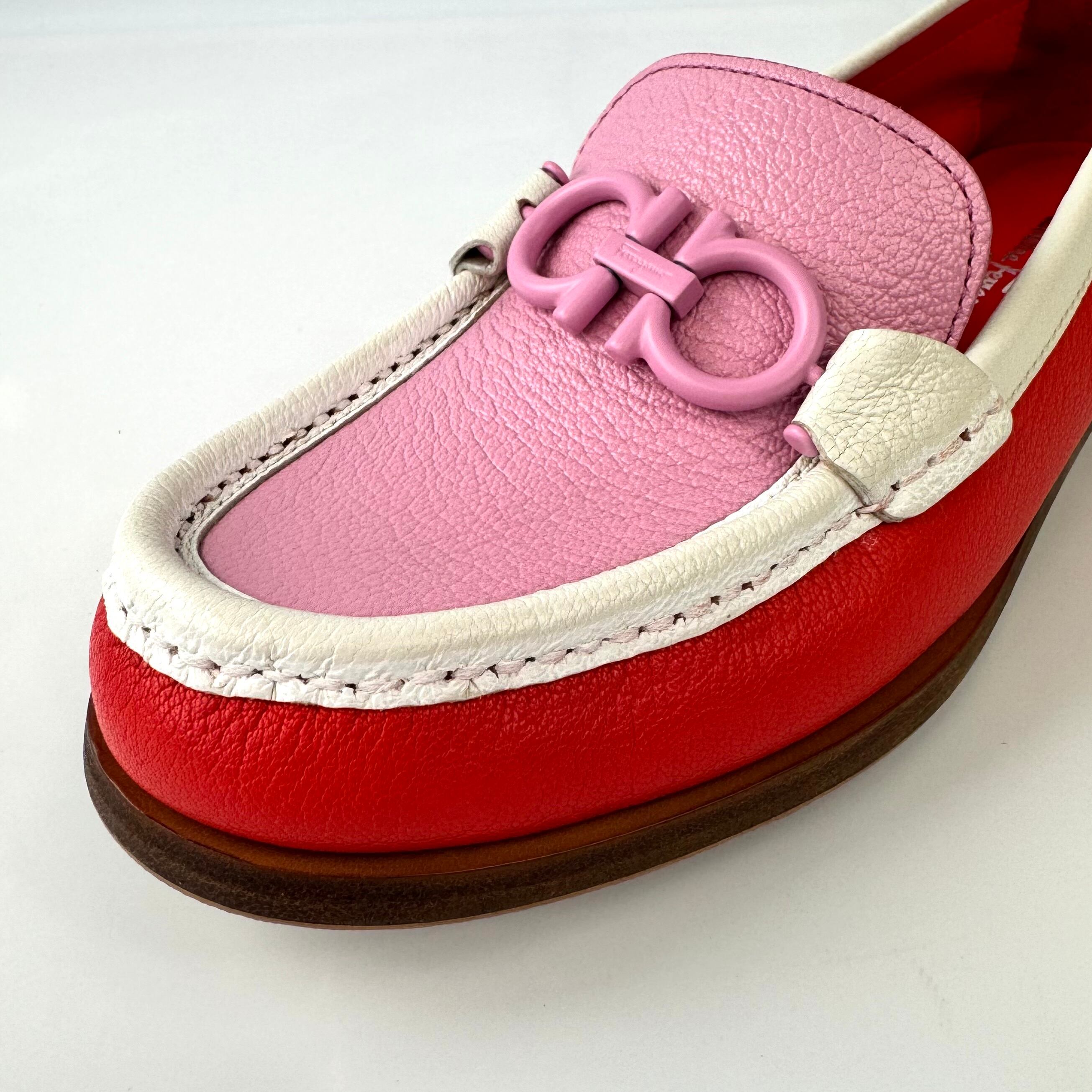 【美品】サルヴァトーレフェラガモ　ローファー　2022年限定モデル　ガンチーニ　ピンク　マルチカラー　23cm