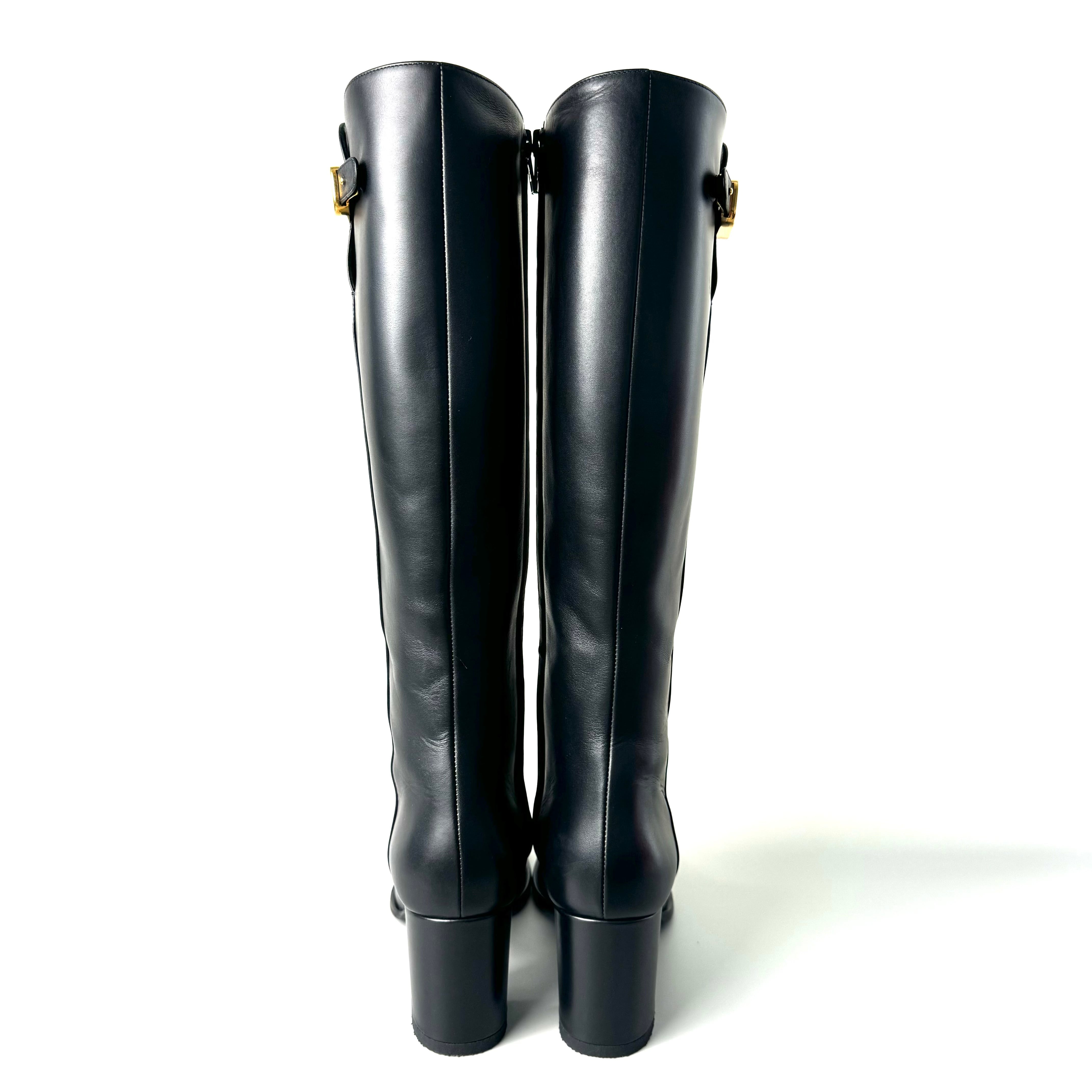 バレンティノガラヴァーニ　ブーツ　Vロゴ　シグネチャー　カーフ　黒　23cm